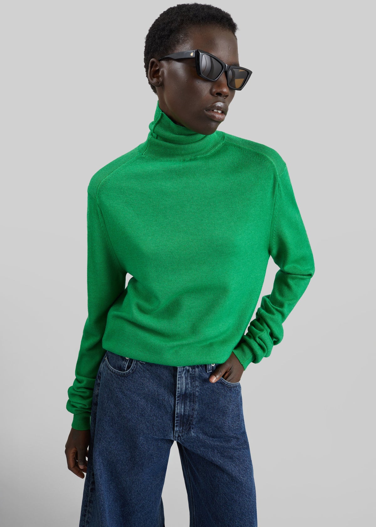 Maglione Eve dolcevita sottile - Verde
