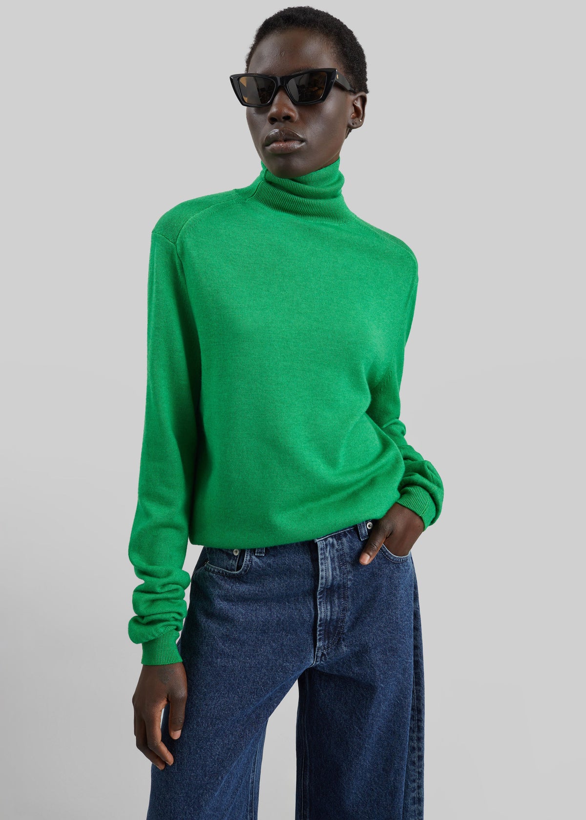Maglione Eve dolcevita sottile - Verde