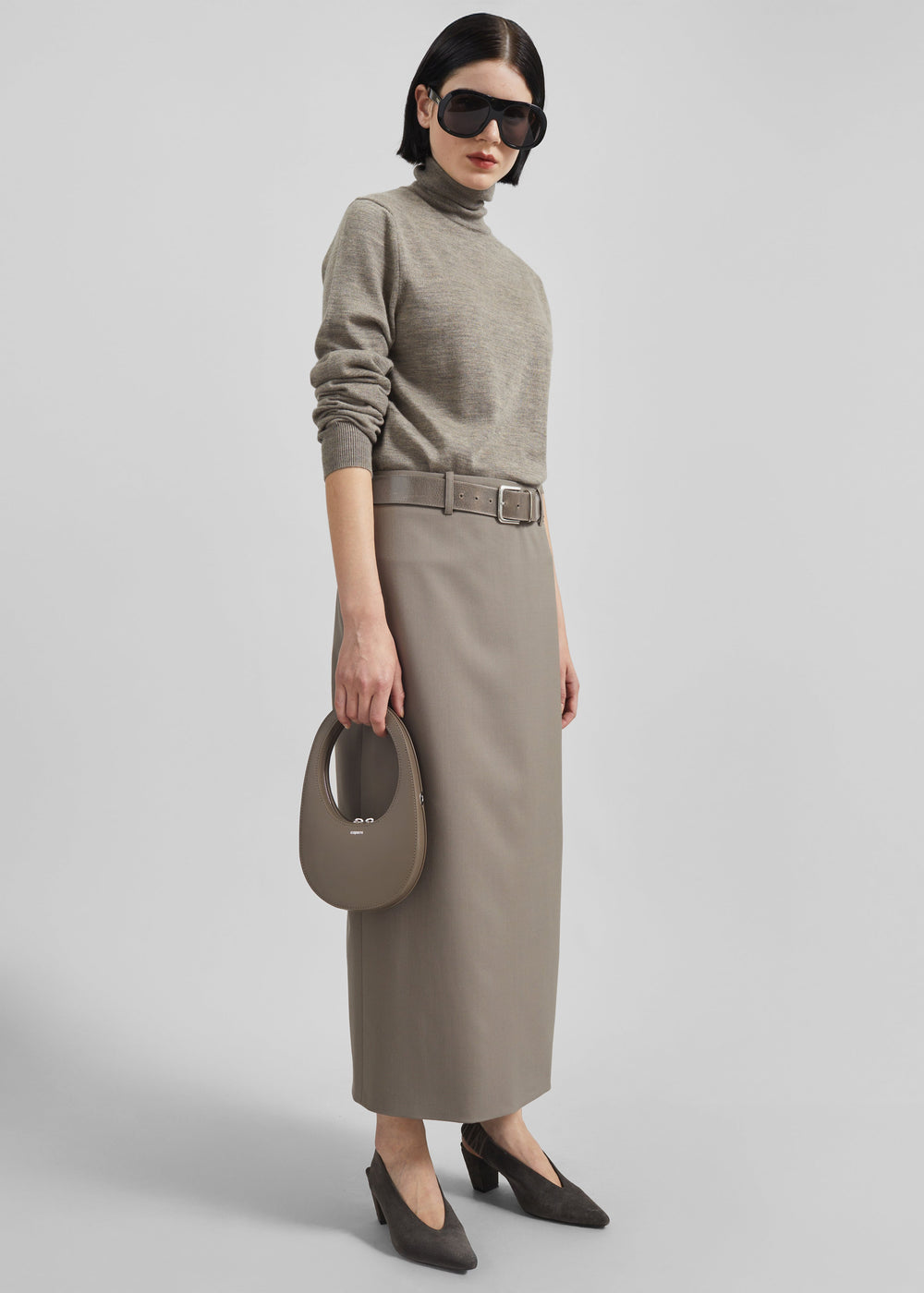 Eve Thin Turtleneck Sweater - Taupe - 1