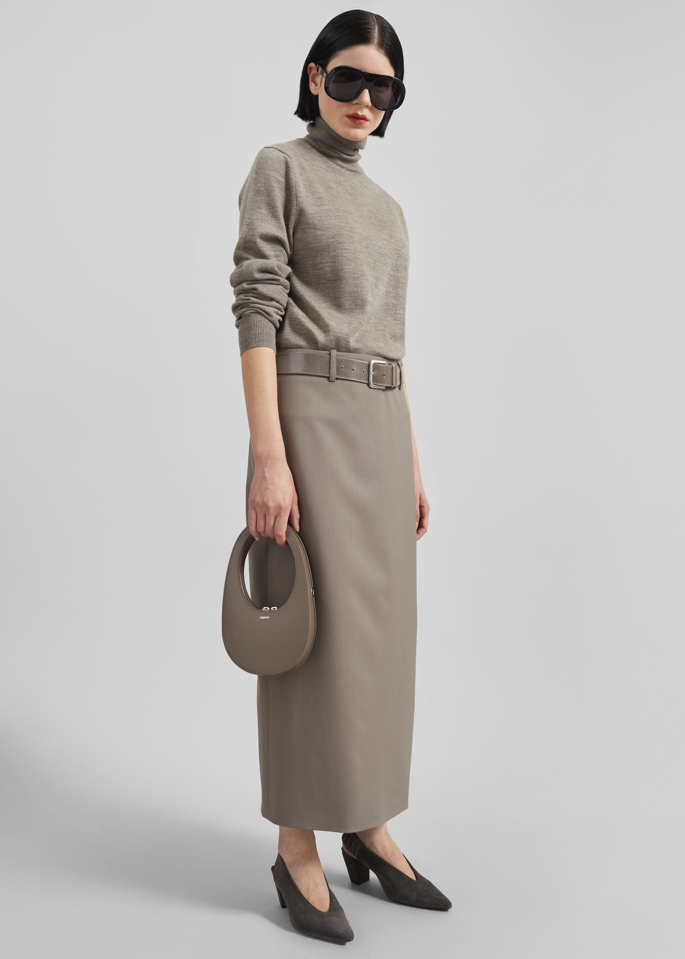 Eve Thin Turtleneck Sweater - Taupe - 2