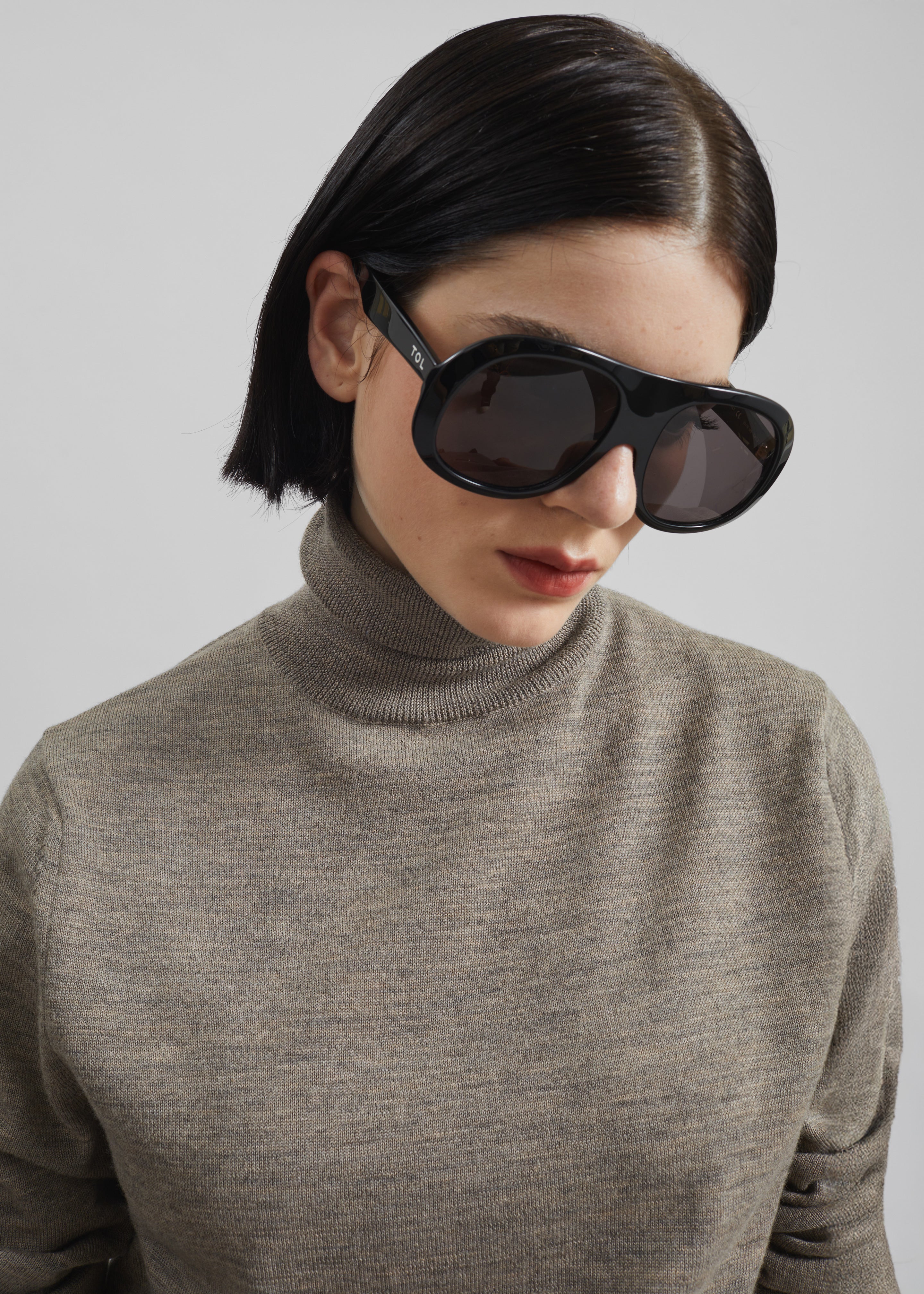 Eve Thin Turtleneck Sweater - Taupe - 4