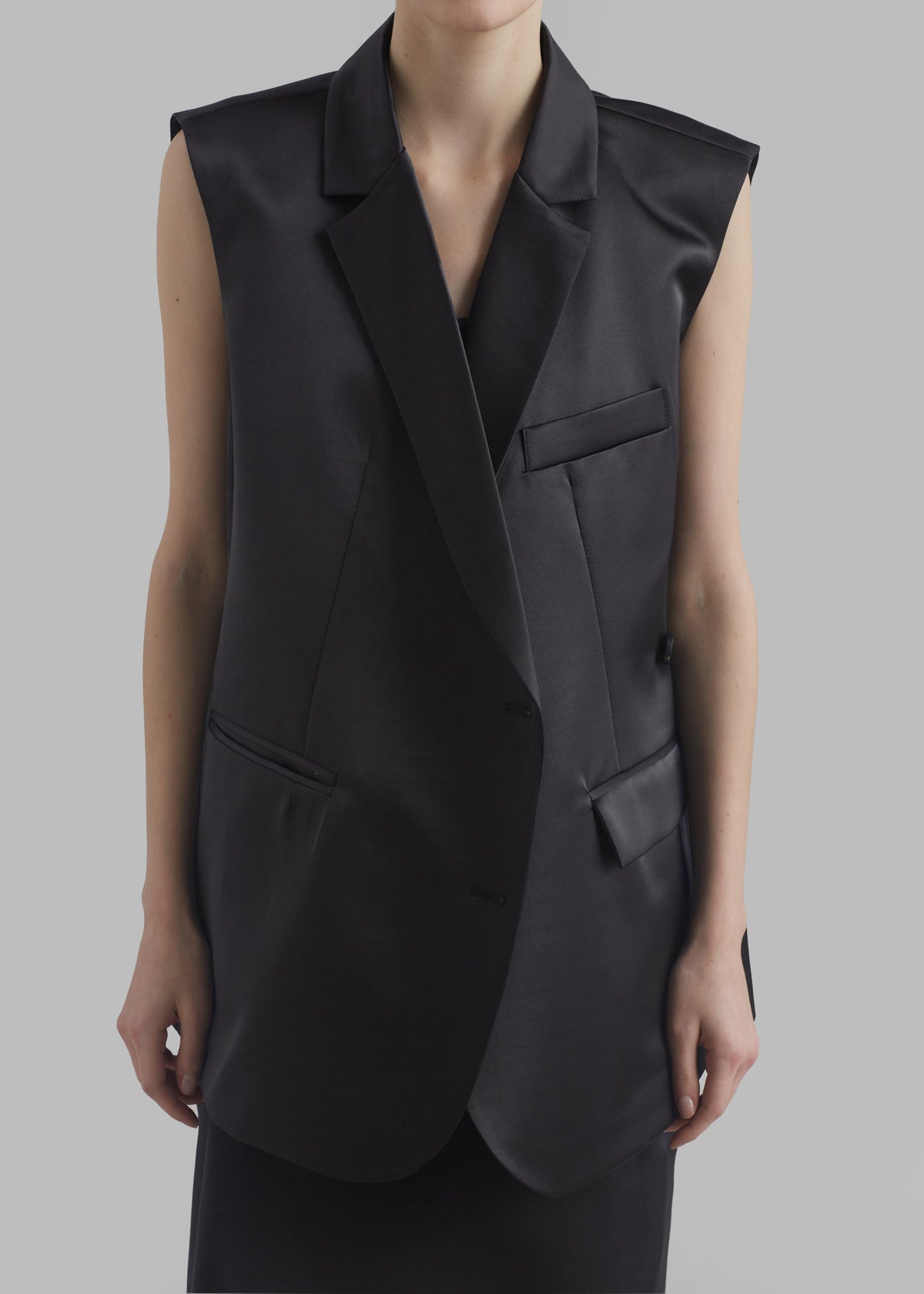 Everly Satin Vest - Black - 8