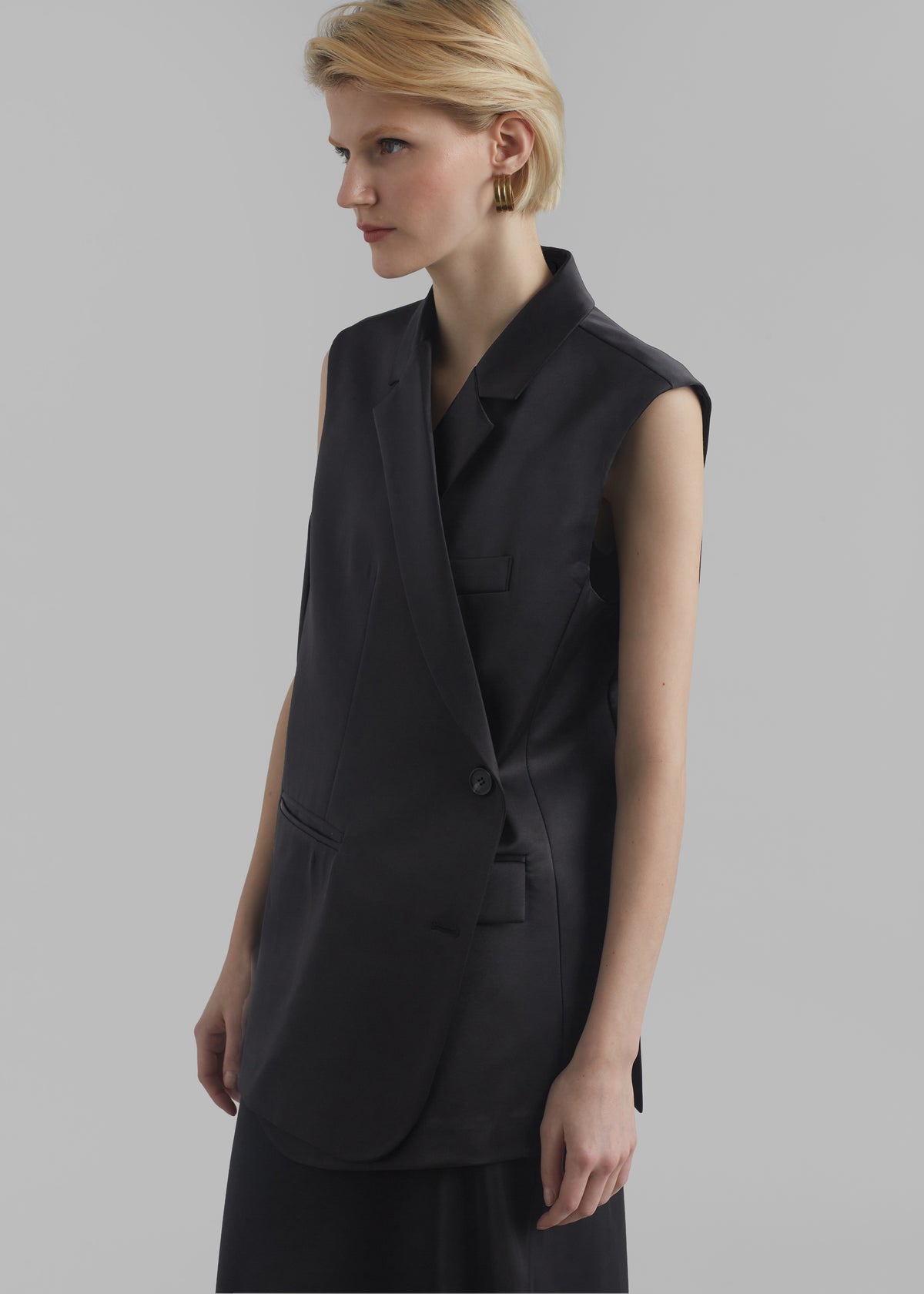 Everly Satin Vest - Black - 6