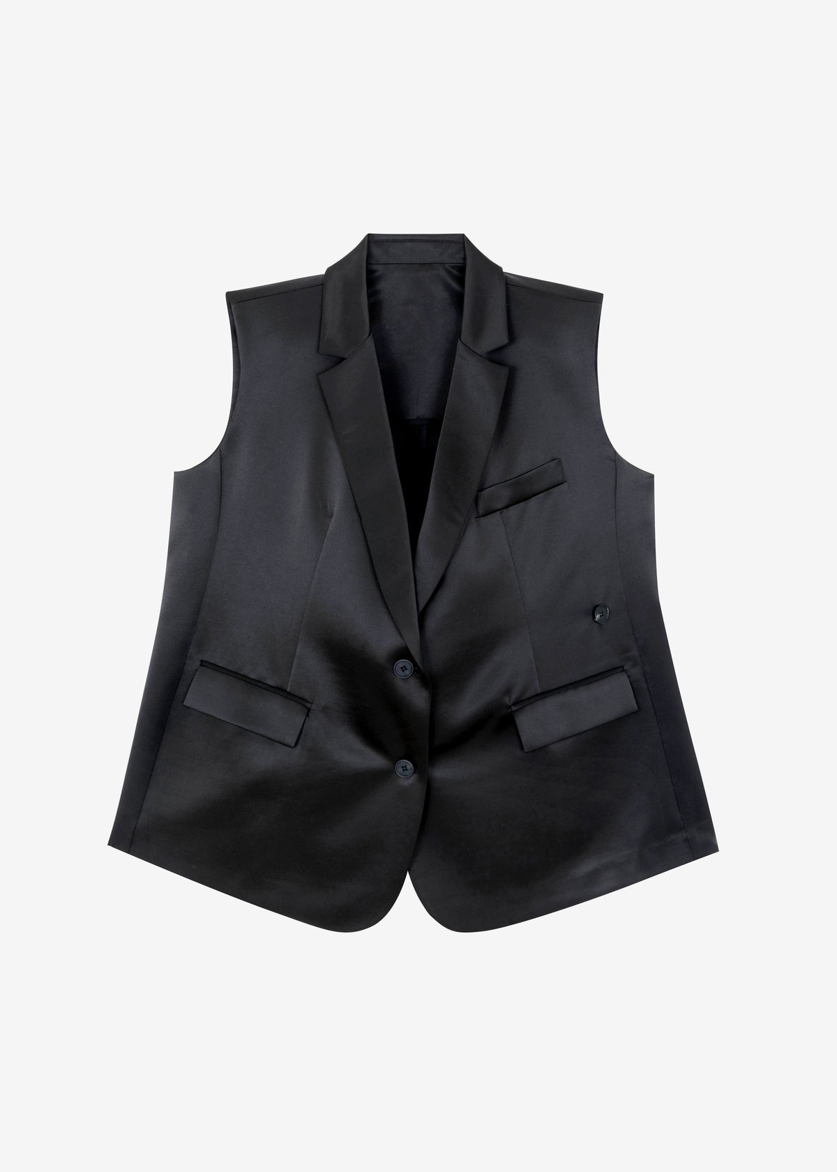 Everly Satin Vest - Black - 10