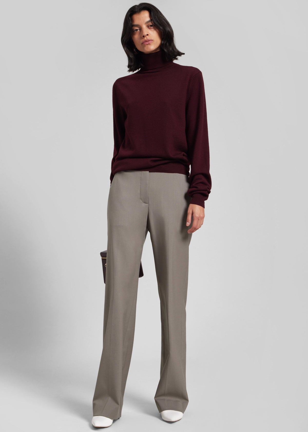 Eve Thin Turtleneck Sweater - Burgundy - 4