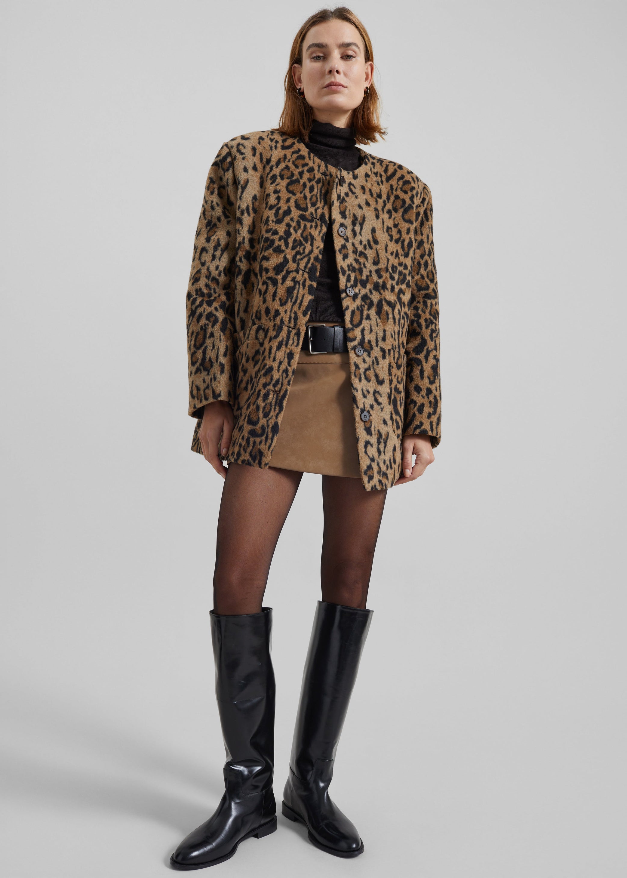 Shop the look image for Evolene Boxy Jacket - Leopard Brown