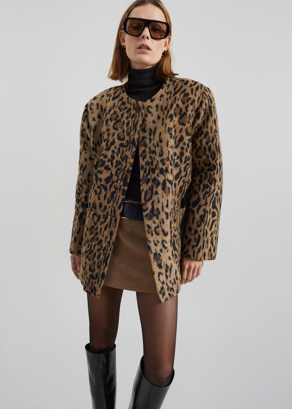 Evolene Boxy Jacket - Leopard Brown