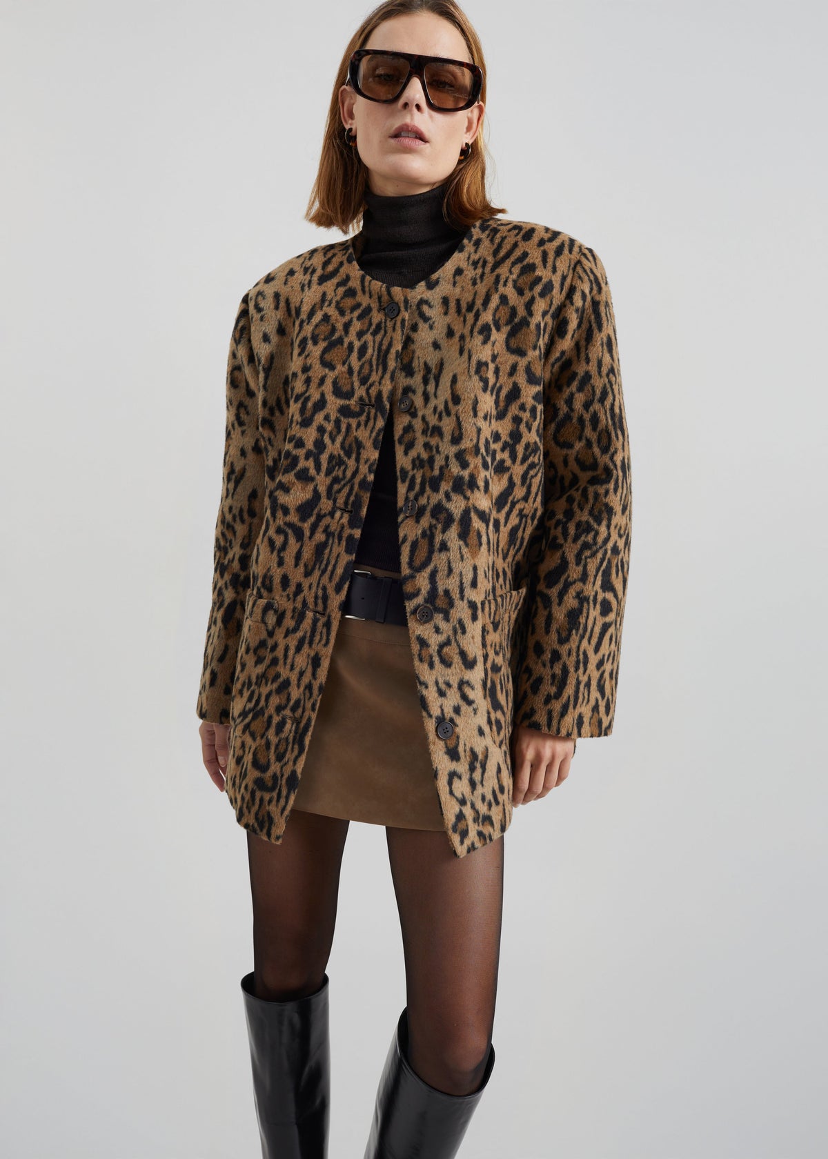 Evolene Boxy Jacket - Leopard Brown - 1