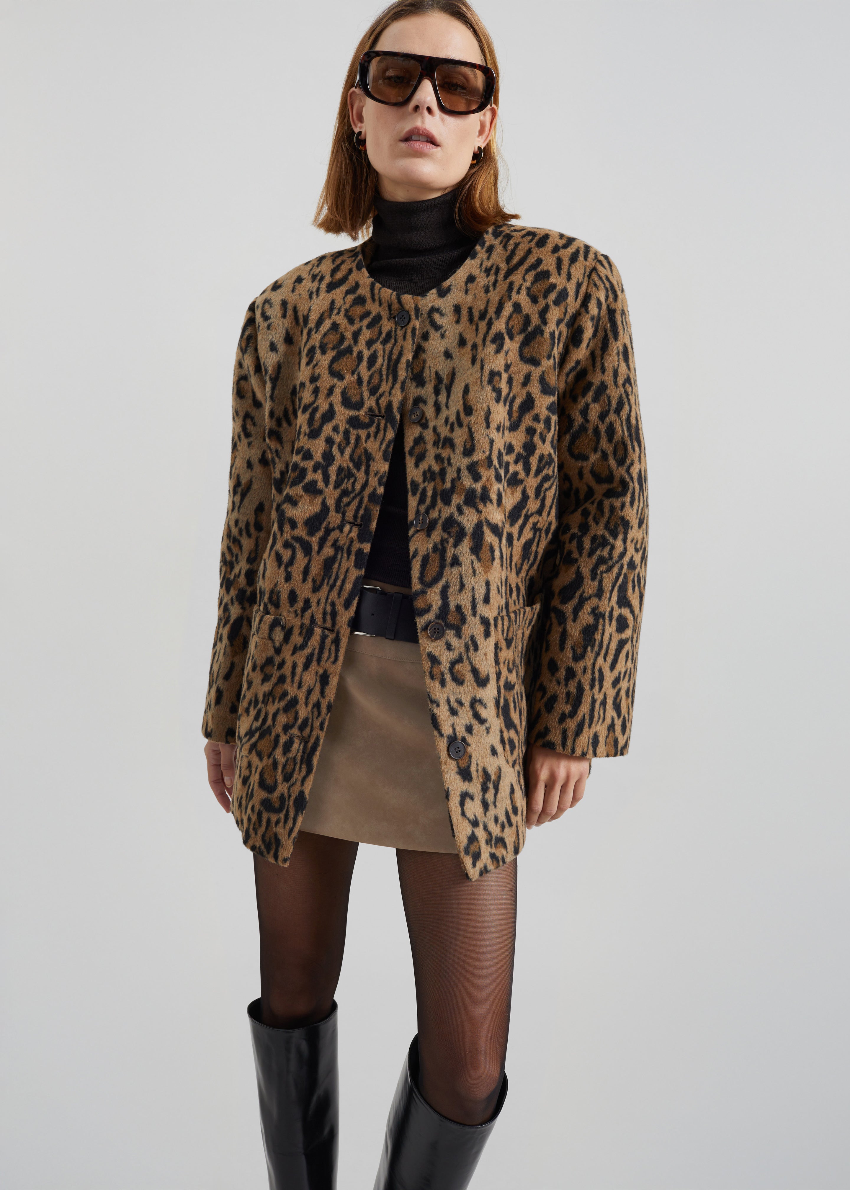 Evolene Boxy Jacket - Leopard Brown - 1