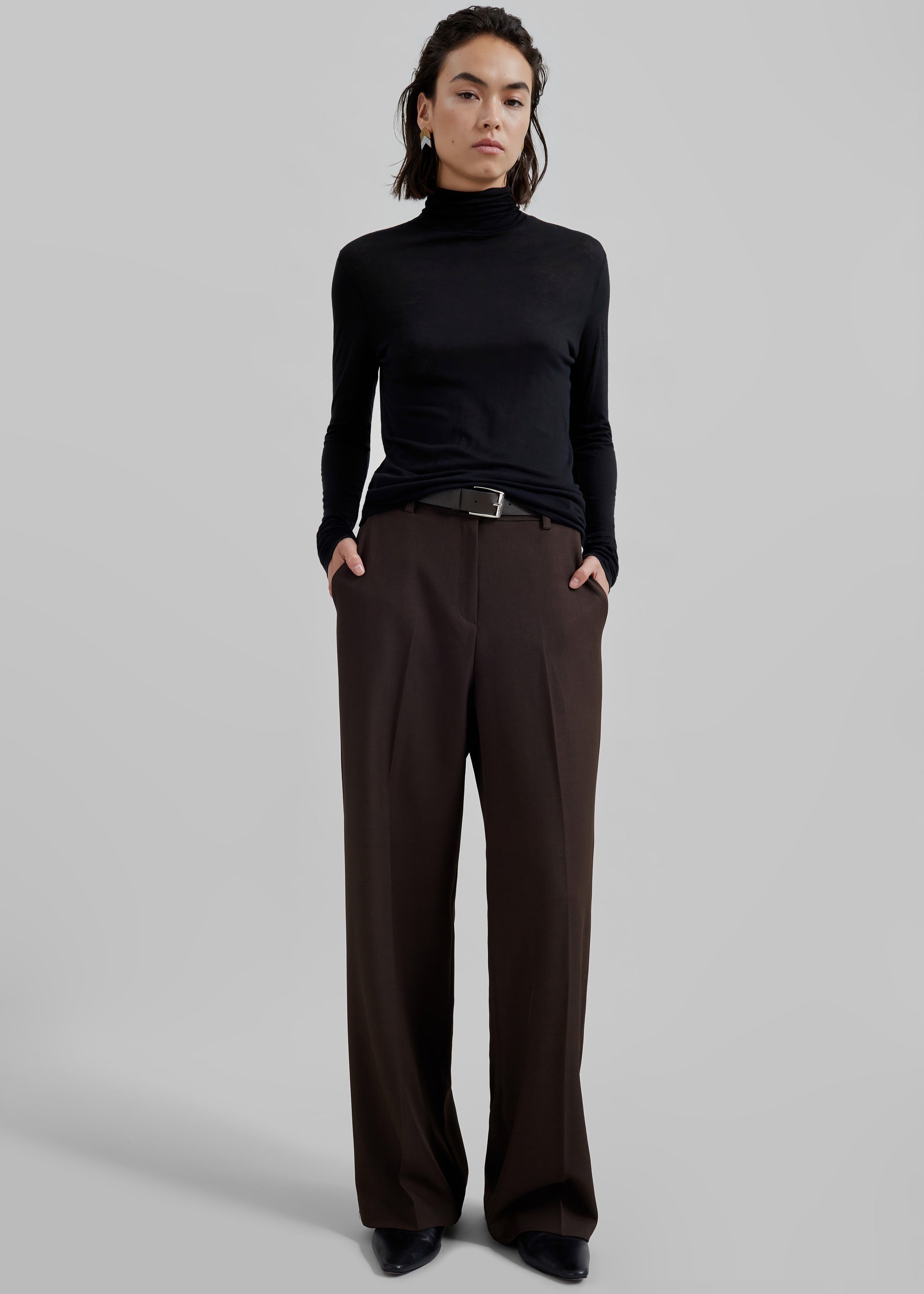 Shop the look image for Evren Sheer Turtleneck - Black