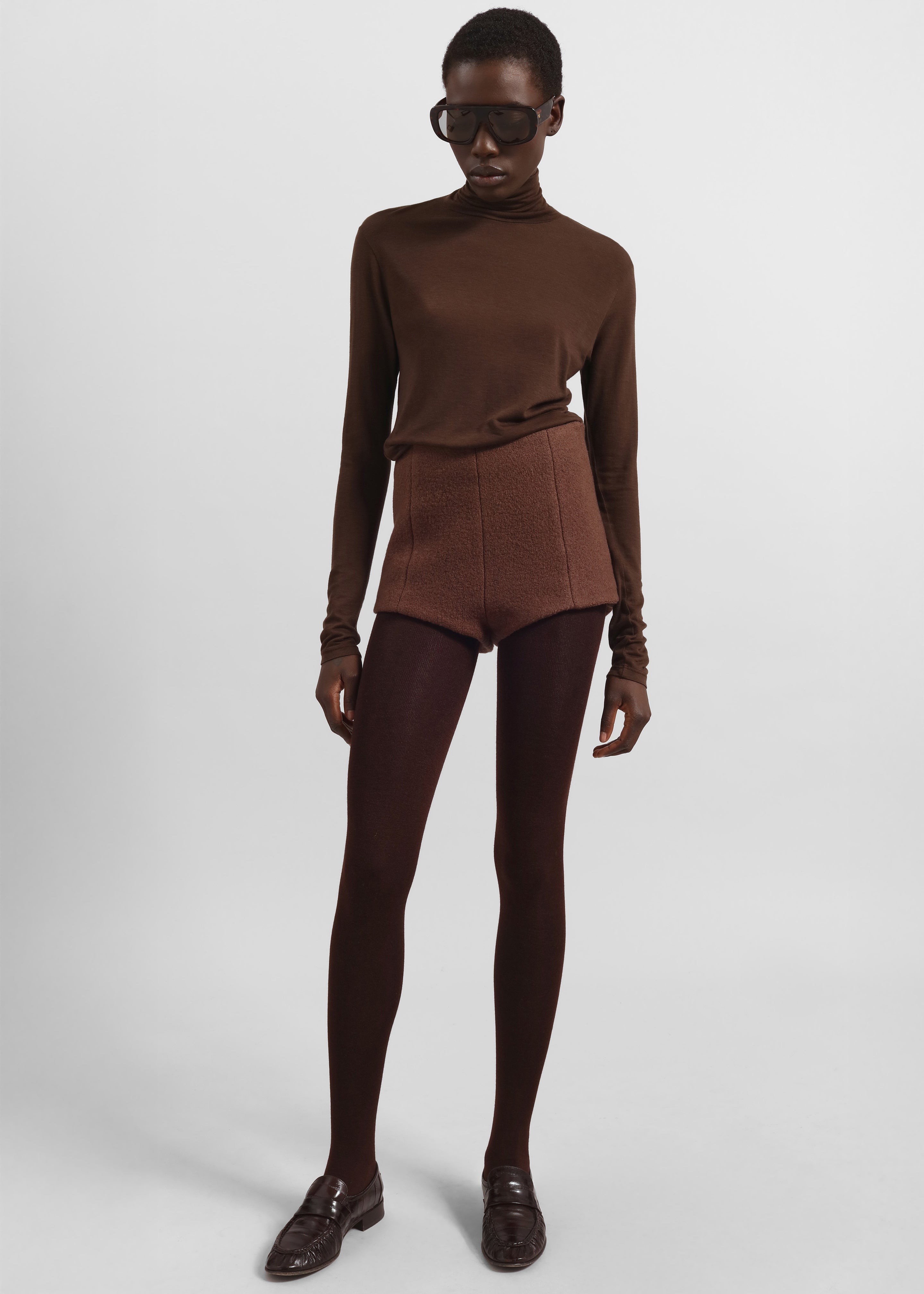 Evren Sheer Turtleneck - Brown - 4