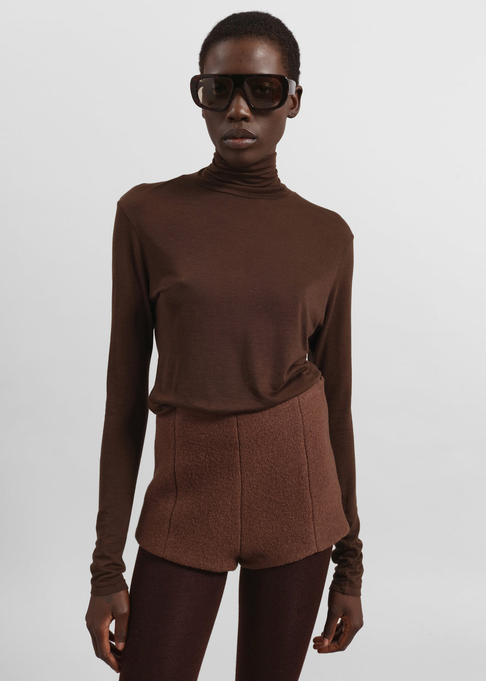 Evren Sheer Turtleneck - Brown
