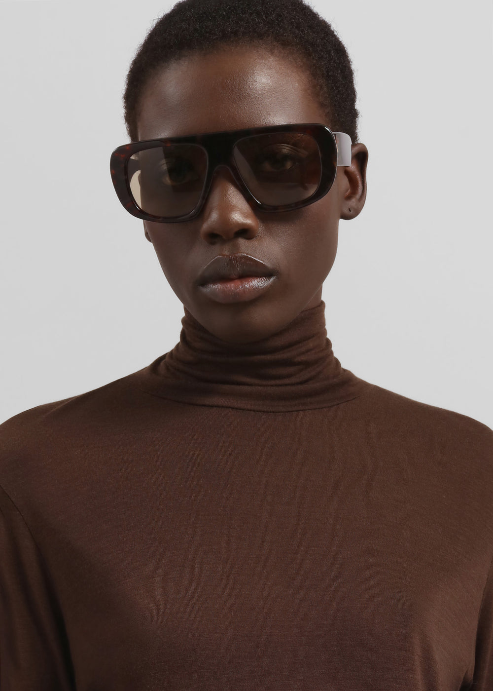 Evren Sheer Turtleneck - Brown - 1