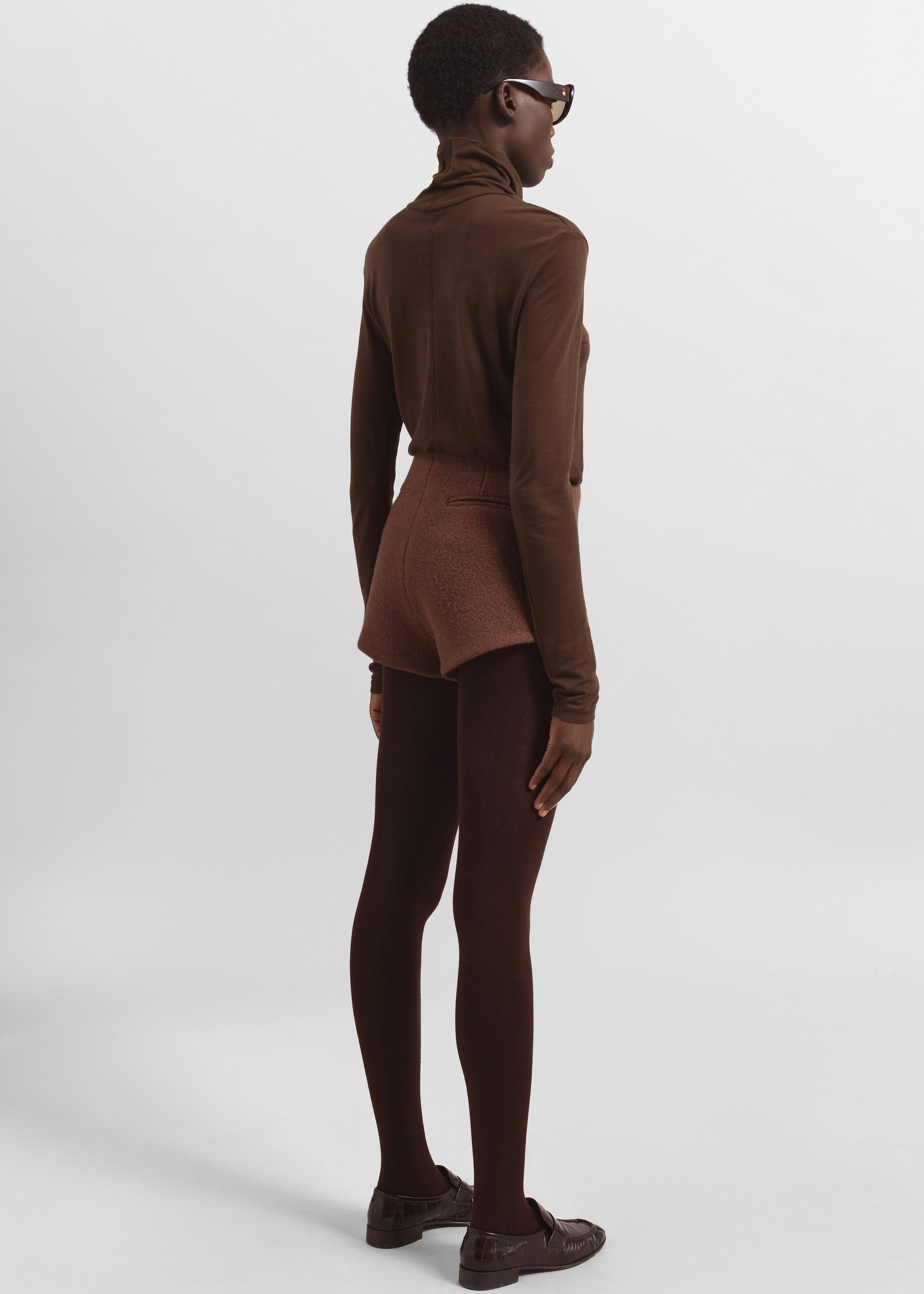 Evren Sheer Turtleneck - Brown - 6