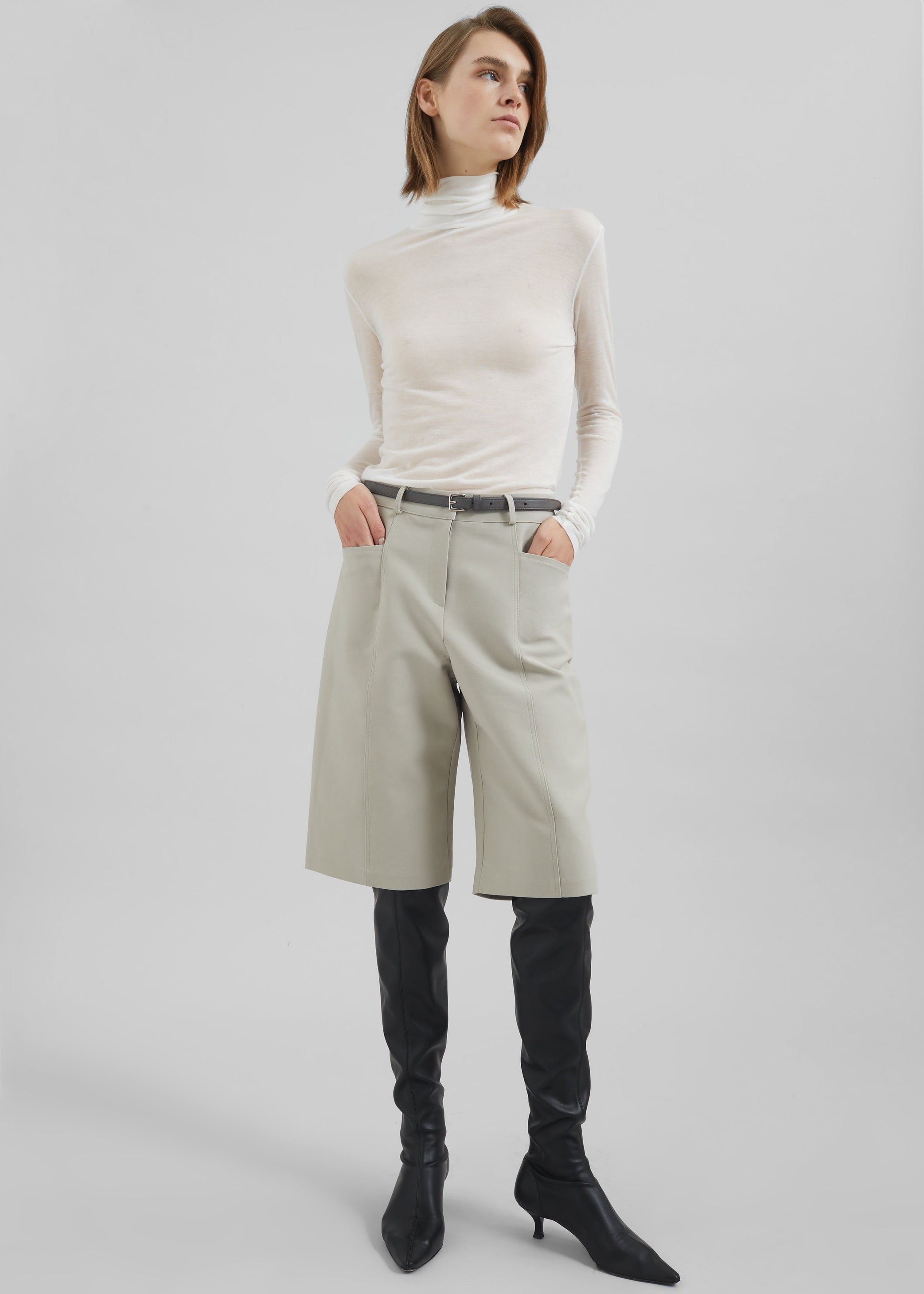 Shop the look image for Evren Sheer Turtleneck - White