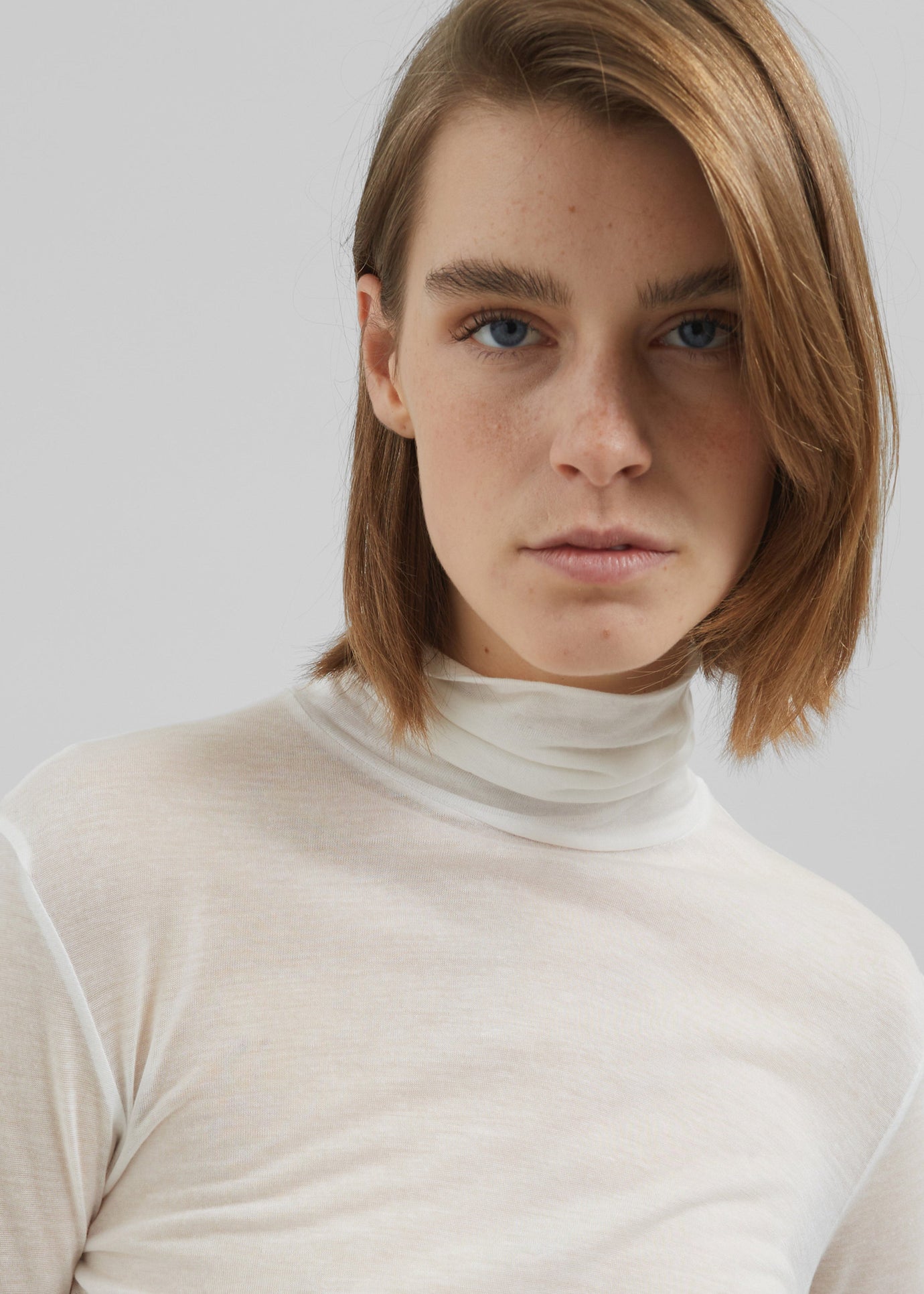 Evren Sheer Turtleneck - White - 1