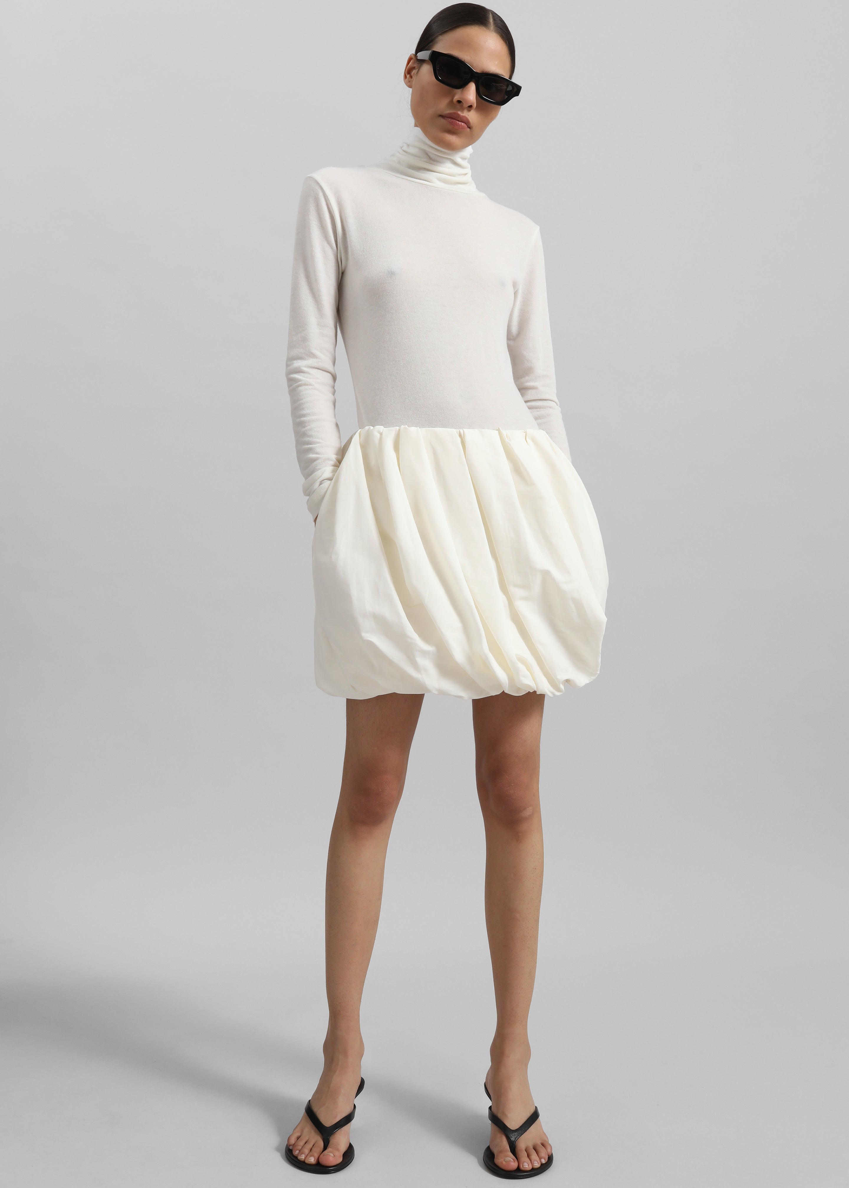 Evren Sheer Turtleneck - White - 6