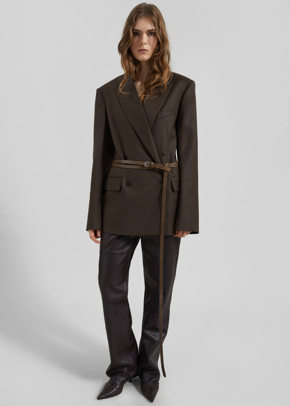 Eyam Leather Belt - Olive - 1