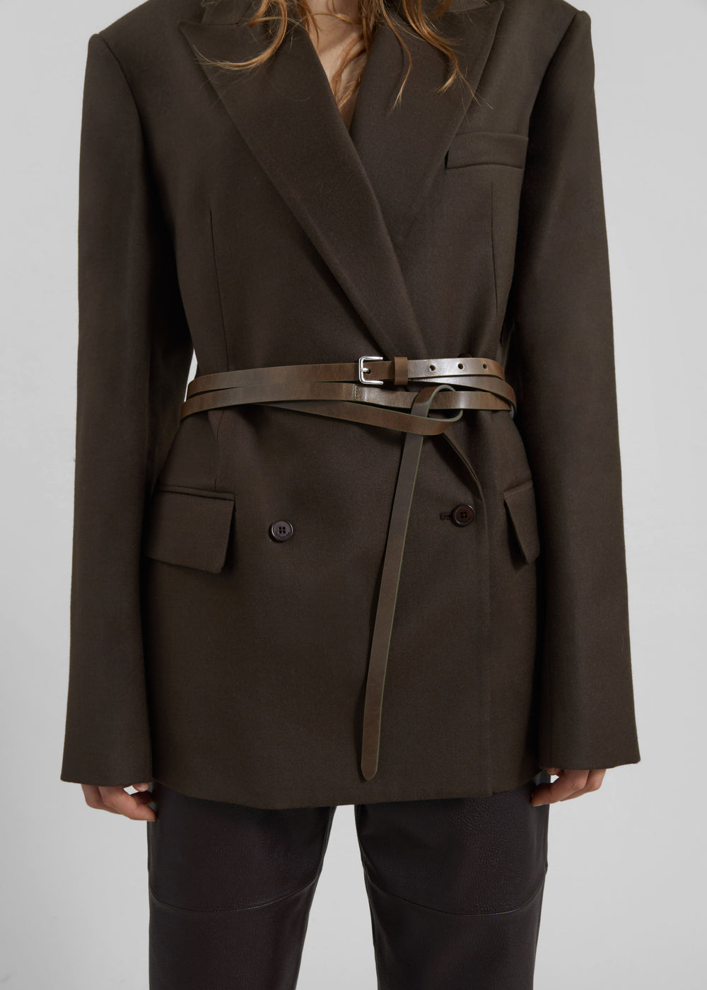 Eyam Leather Belt - Olive - 1