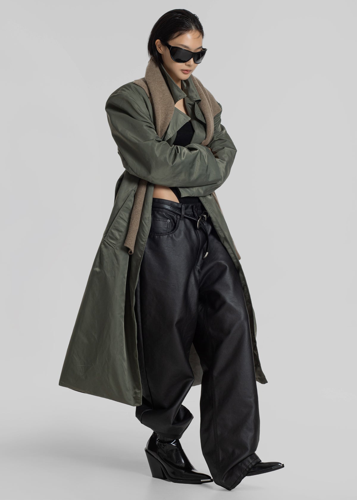 Eymi Technical Trench Coat - Olive