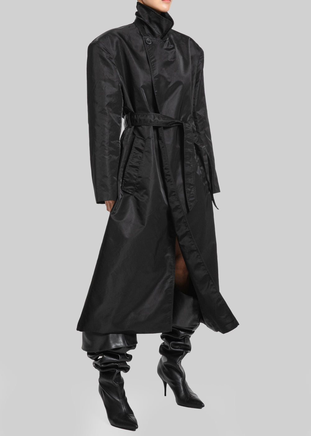 Eymi Technical Trench Coat - Black