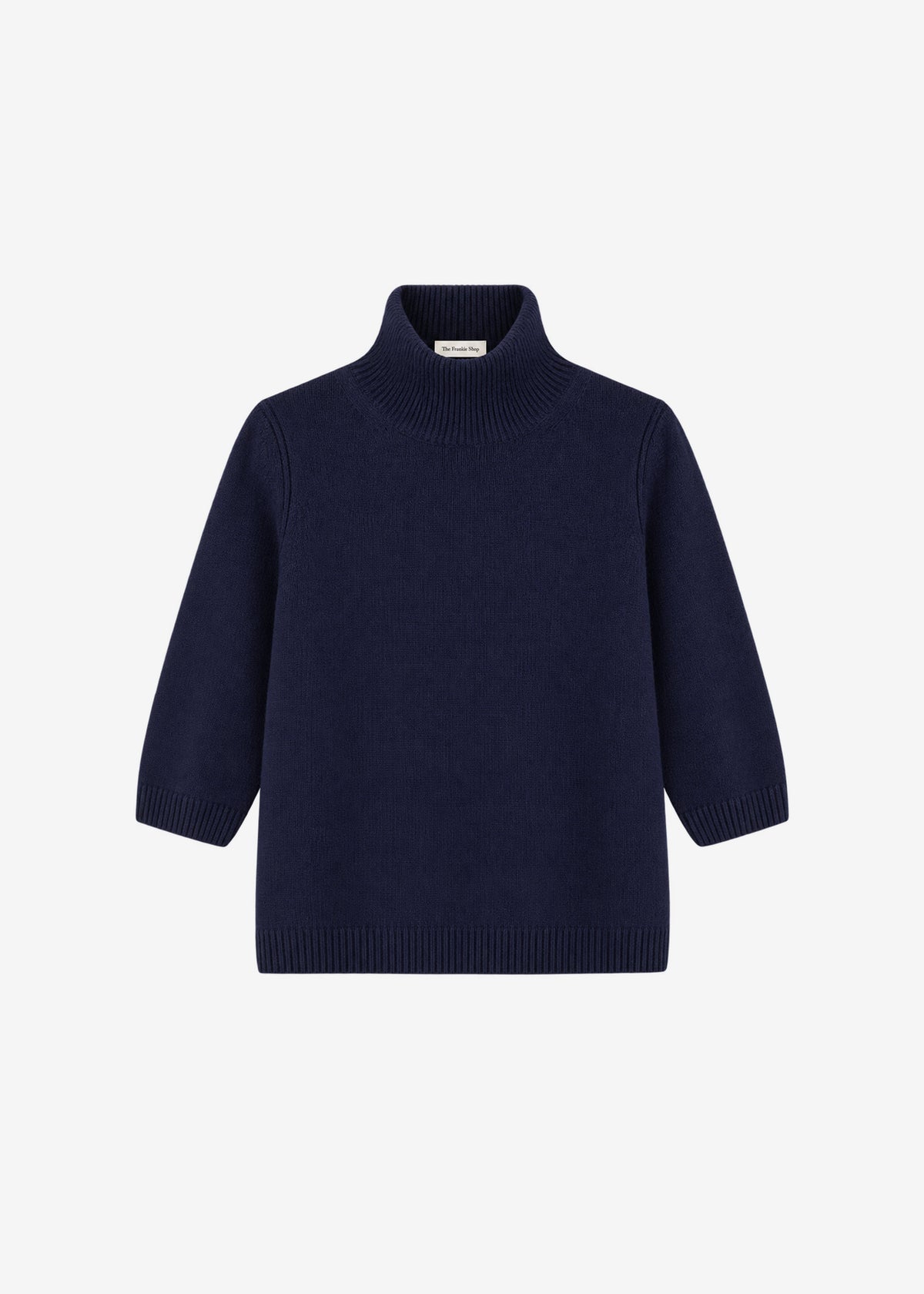 Maglione Ezy a collo alto in lana merino - Blu navy