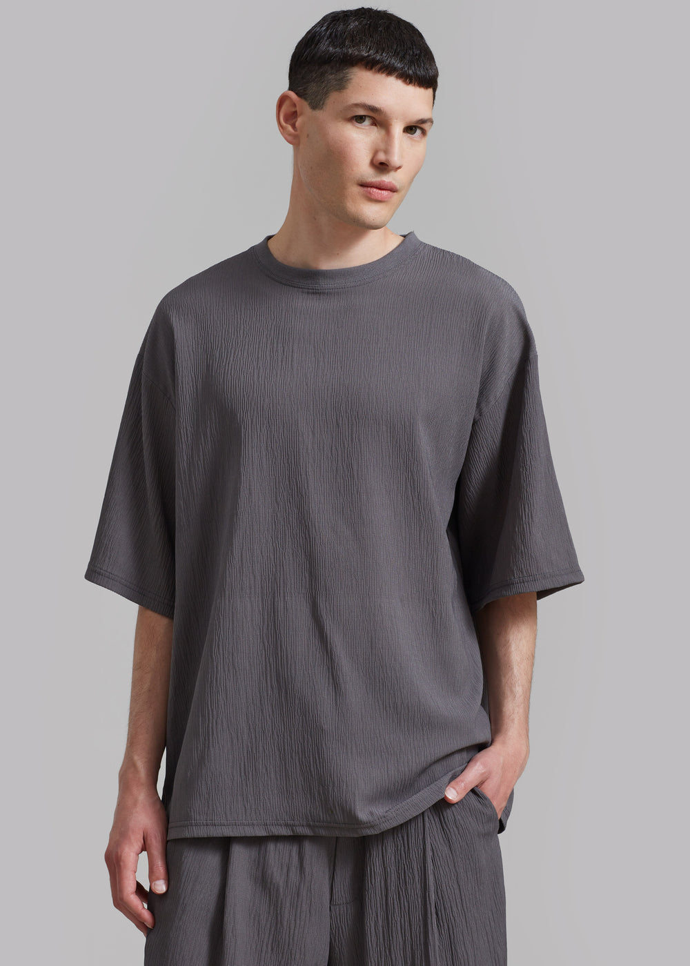 Eliott Crinkle Tee - Charcoal