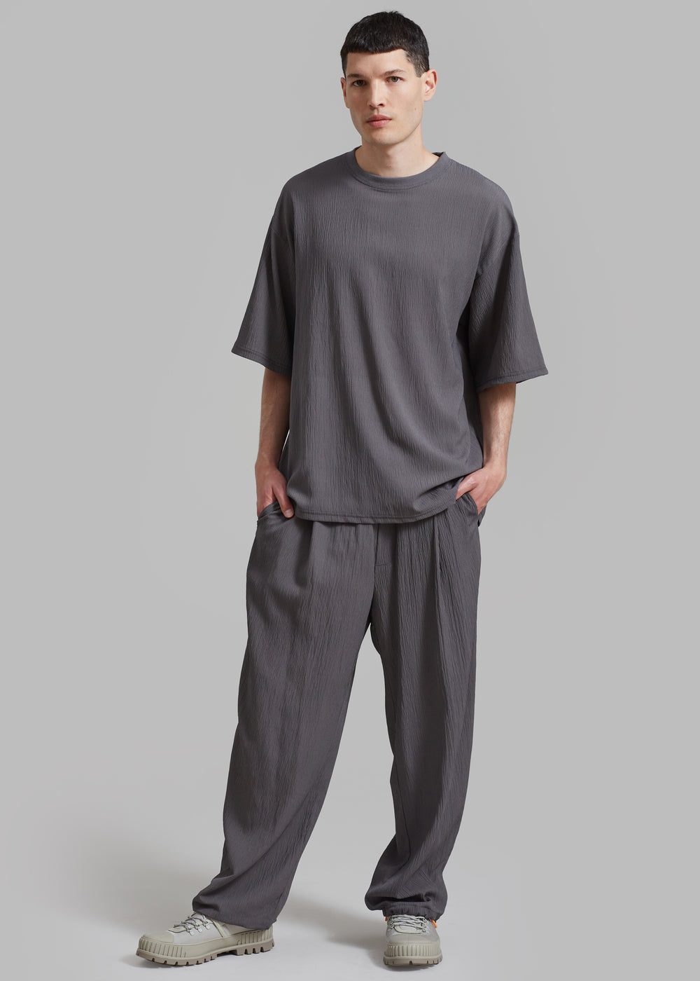 Eliott Crinkle Tee - Charcoal - 1