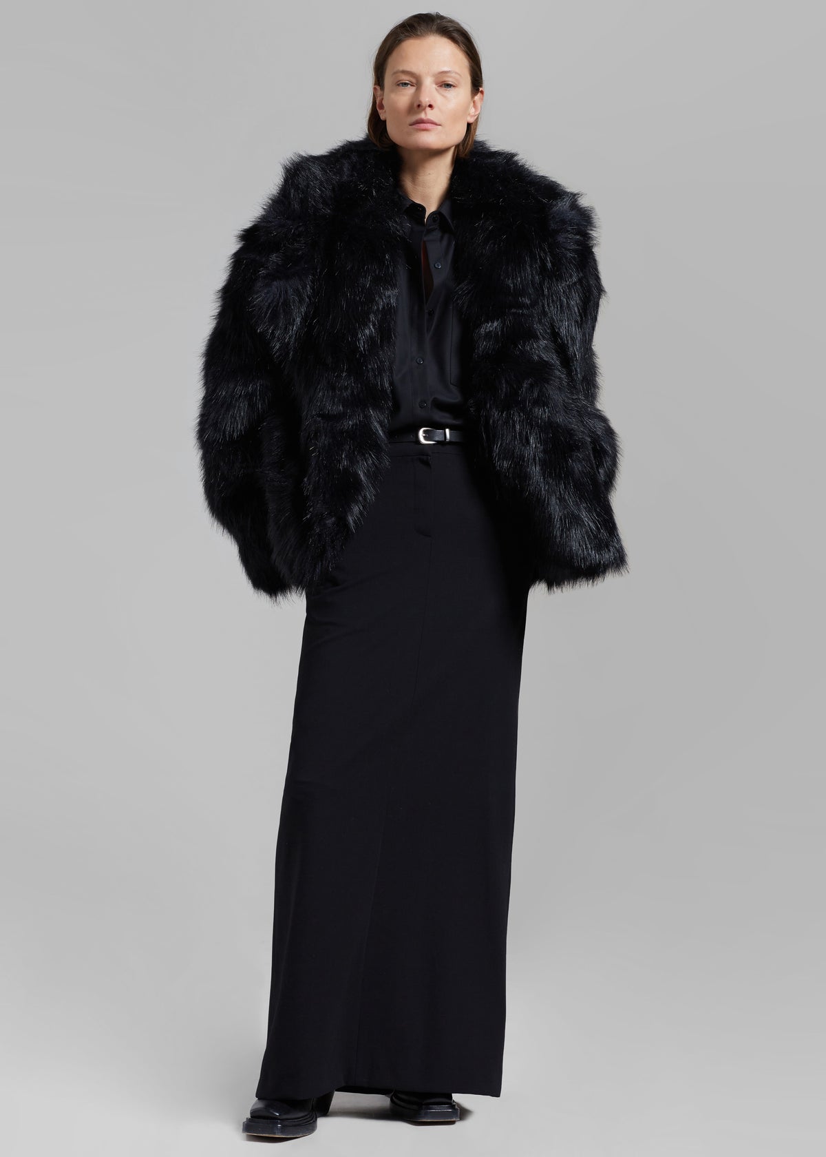 Fallon Short Faux Fur Coat - Black - 8