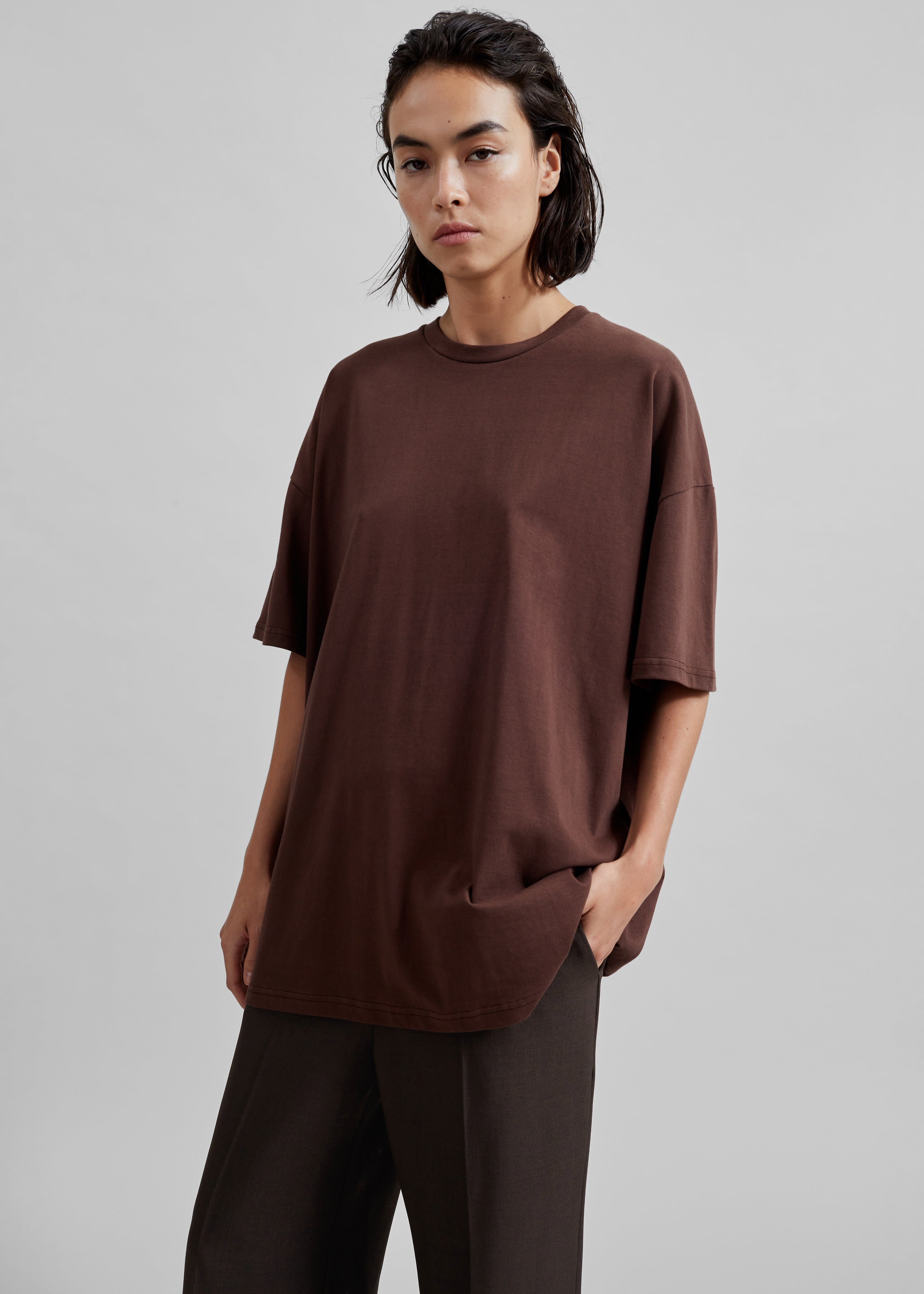 Faro Boxy Tee - Brown - 1