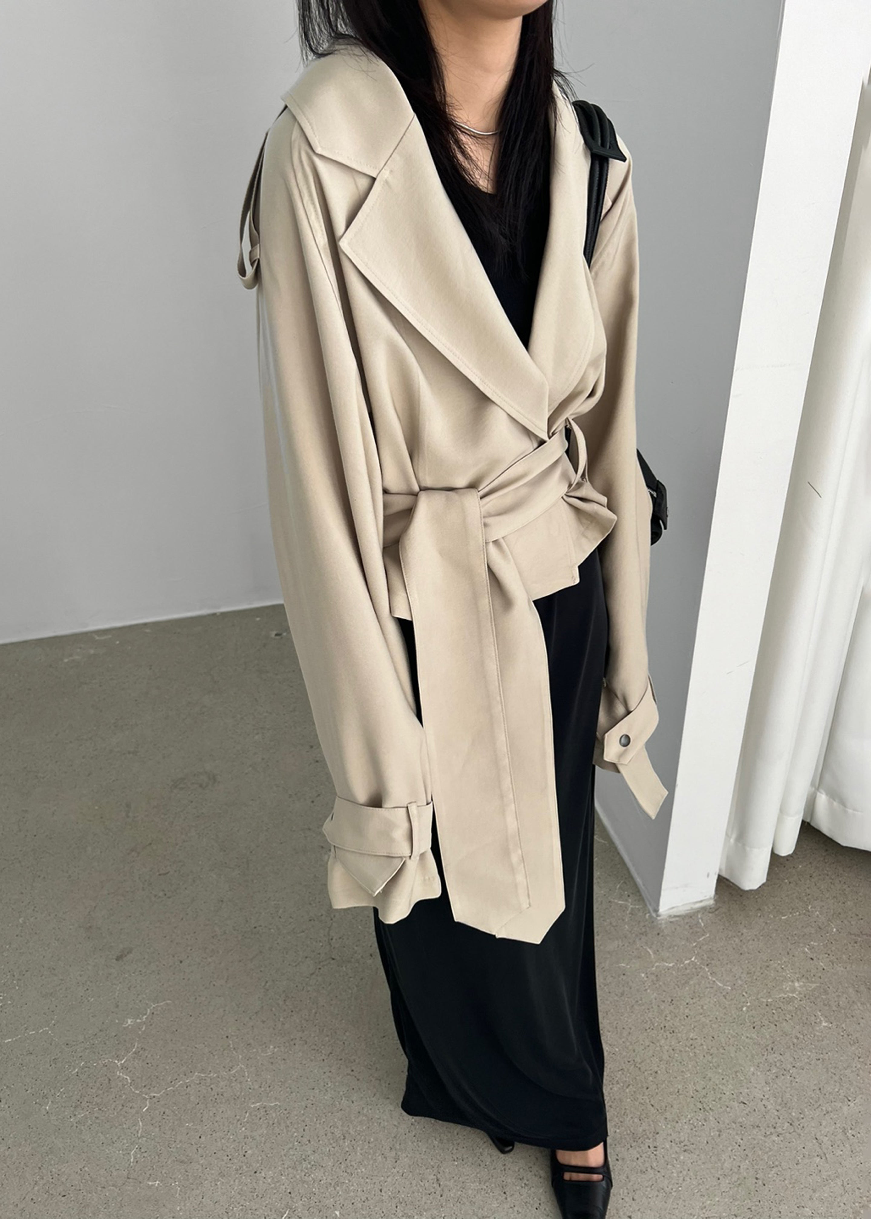 Faven Cropped Trench - Beige - 12