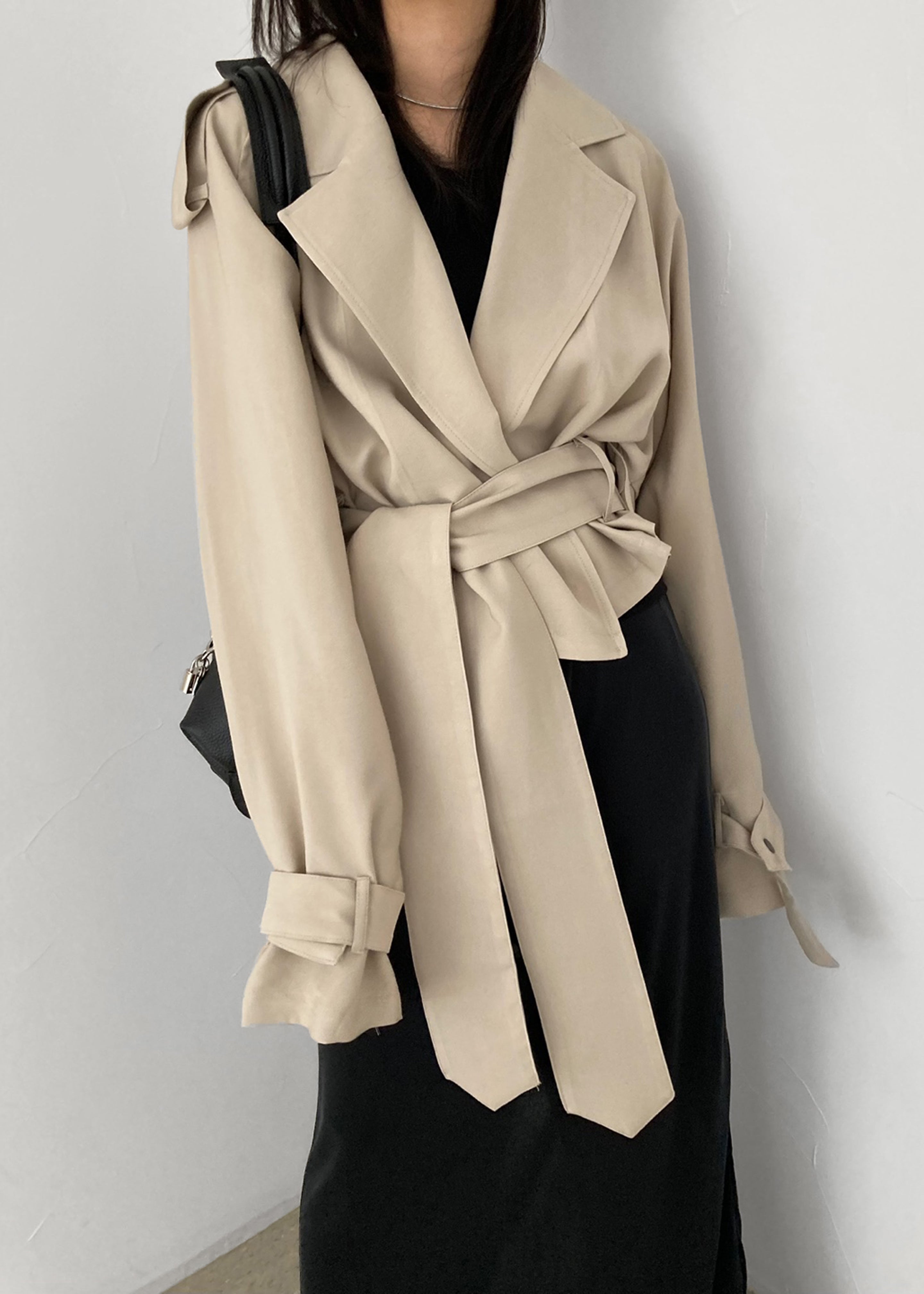Faven Cropped Trench - Beige - 11
