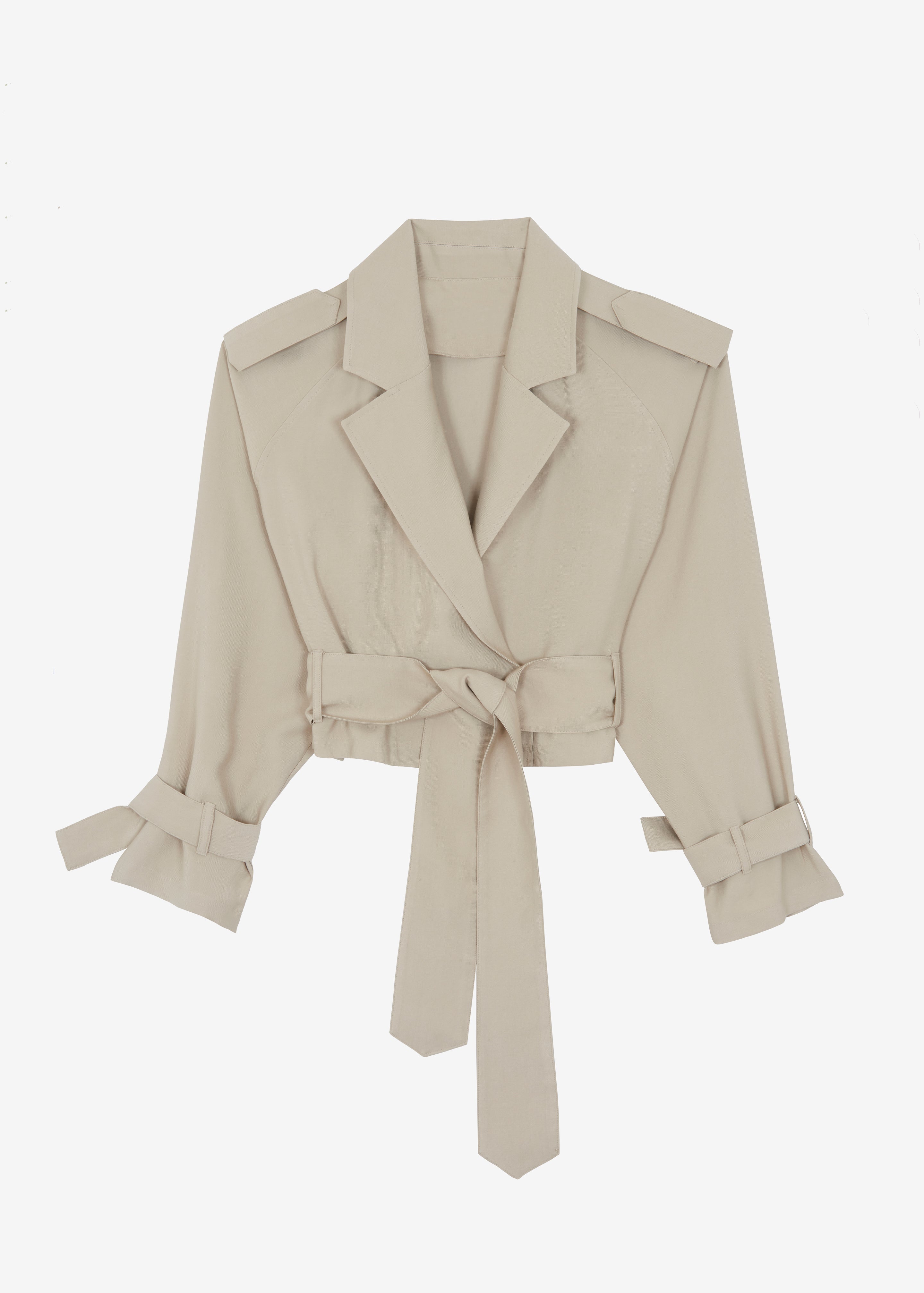Faven Cropped Trench - Beige - 20