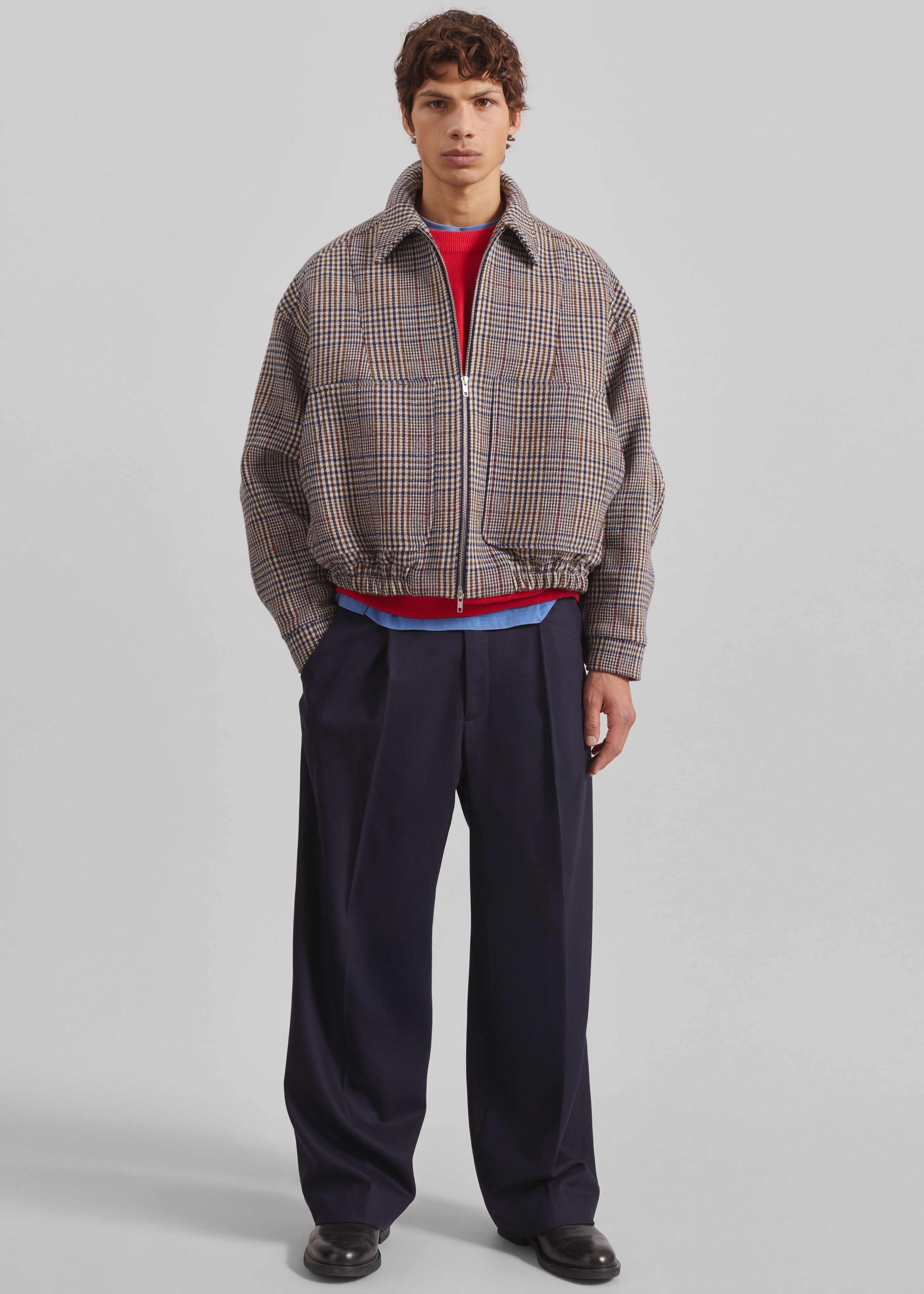 Felix Wool Jacket - Beige Glen Plaid - 3