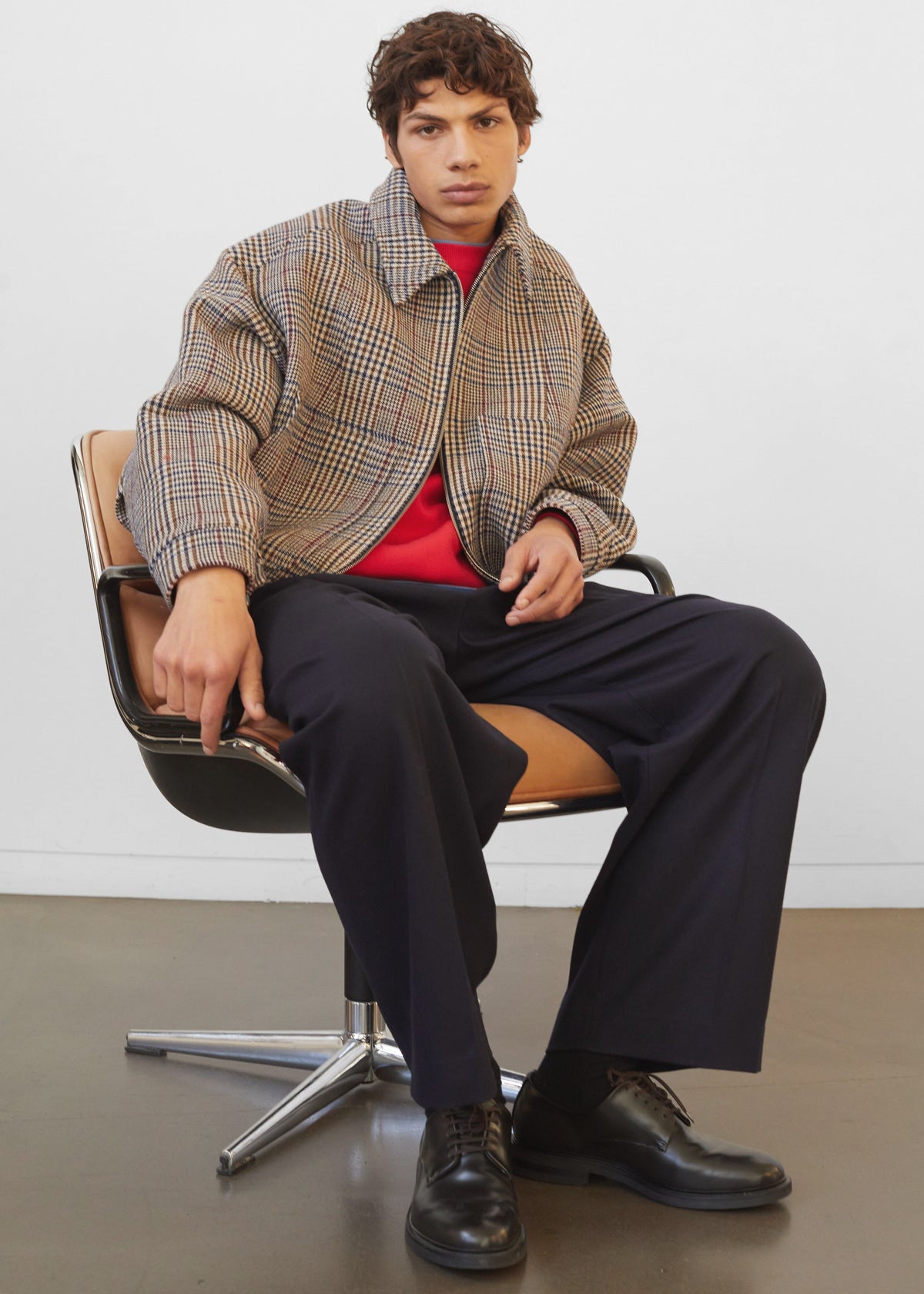 Felix Wool Jacket - Beige Glen Plaid - 9