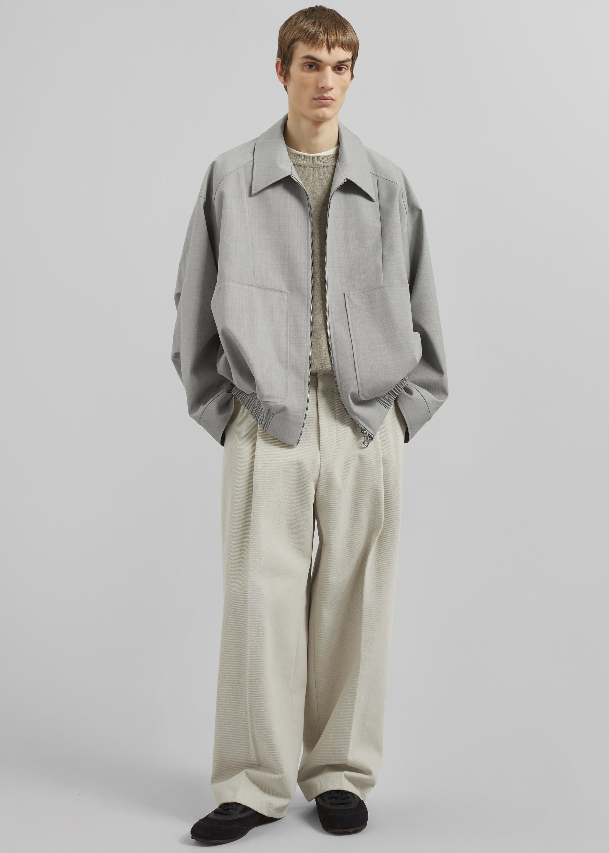 Shop the look image for Felix Textured Jacket - Greige Melange