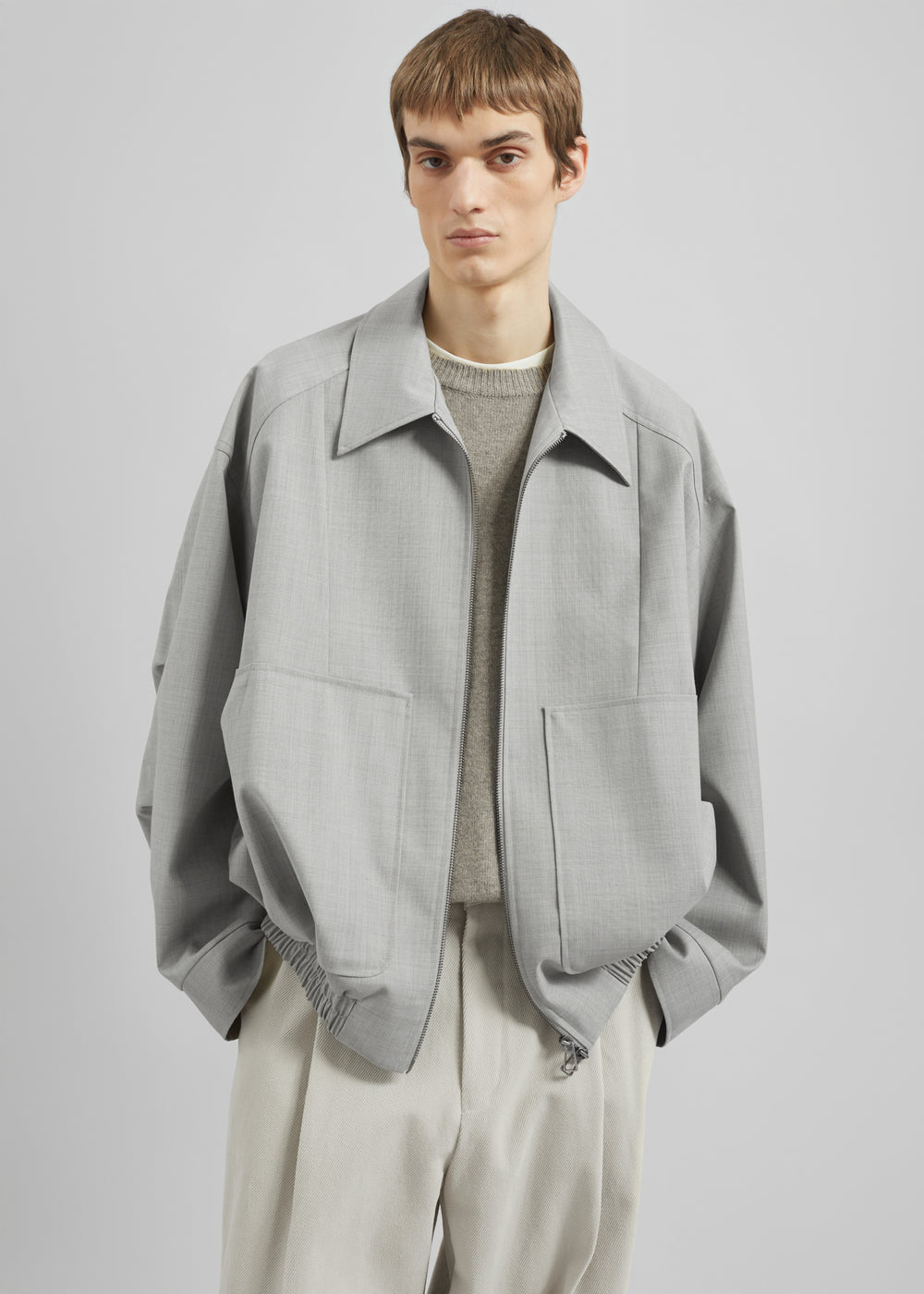 Felix Textured Jacket - Greige Melange - 1