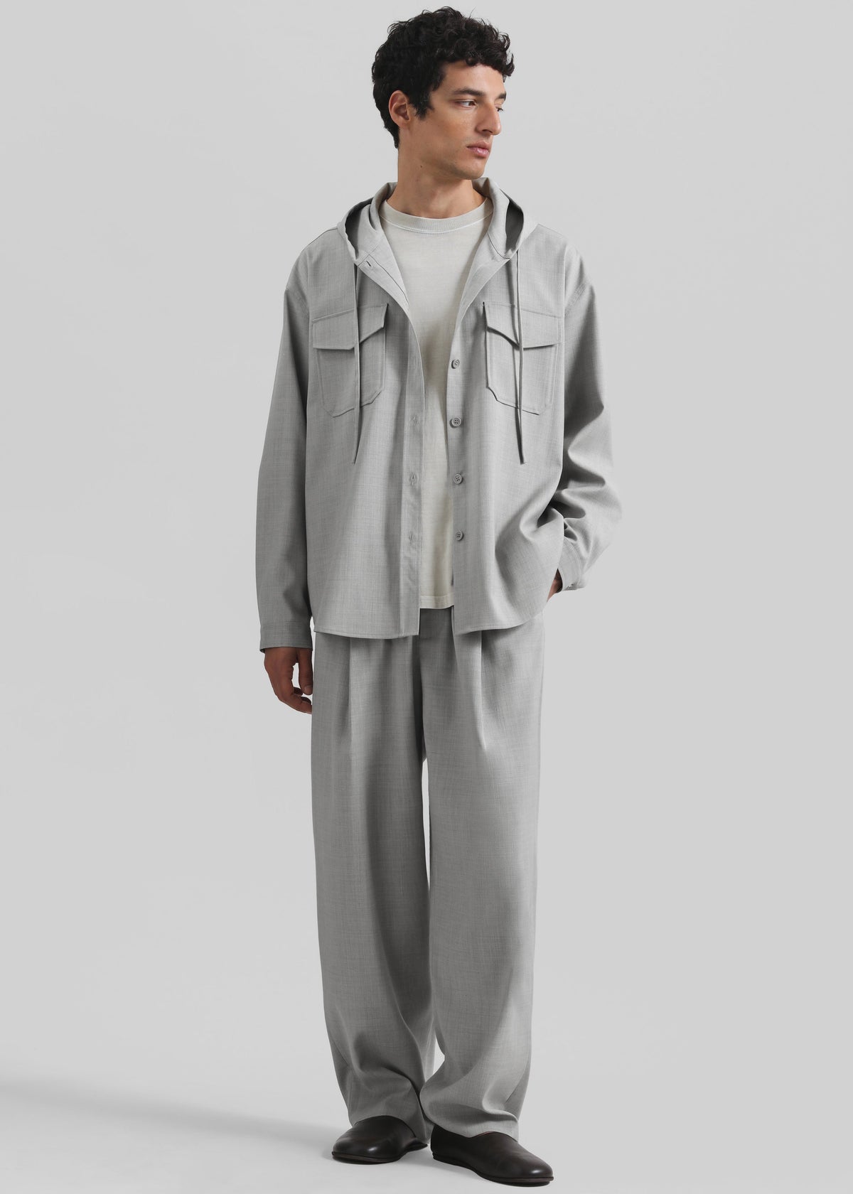 Felix Textured Trousers - Greige Melange - 5