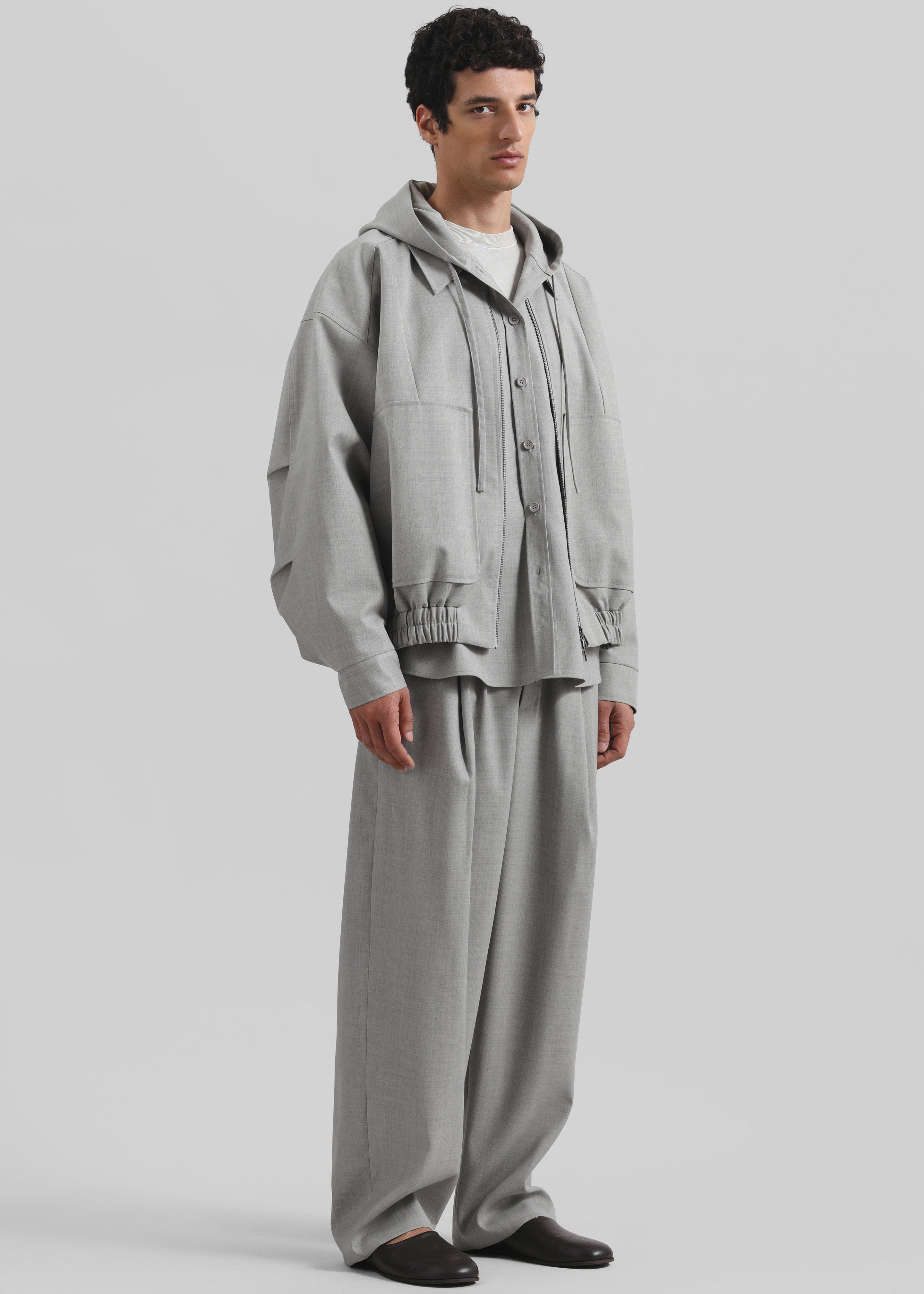 Felix Textured Trousers - Greige Melange - 7