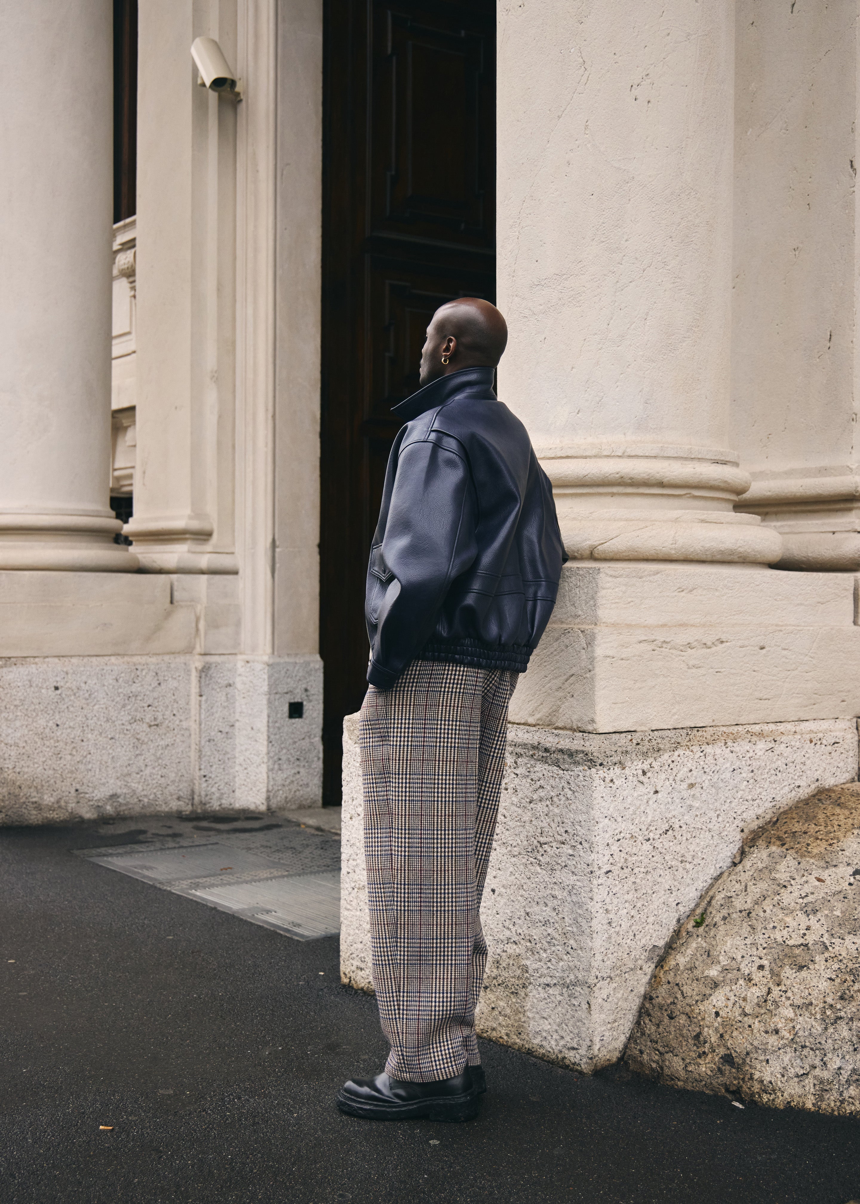 Felix Wool Trousers - Beige Glen Plaid - 4