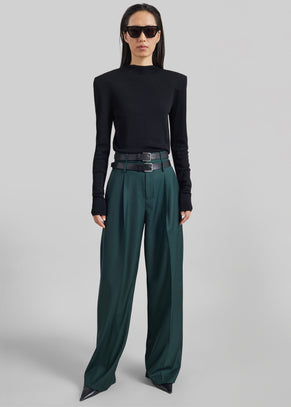 Fenna Knit Padded Sweater - Black