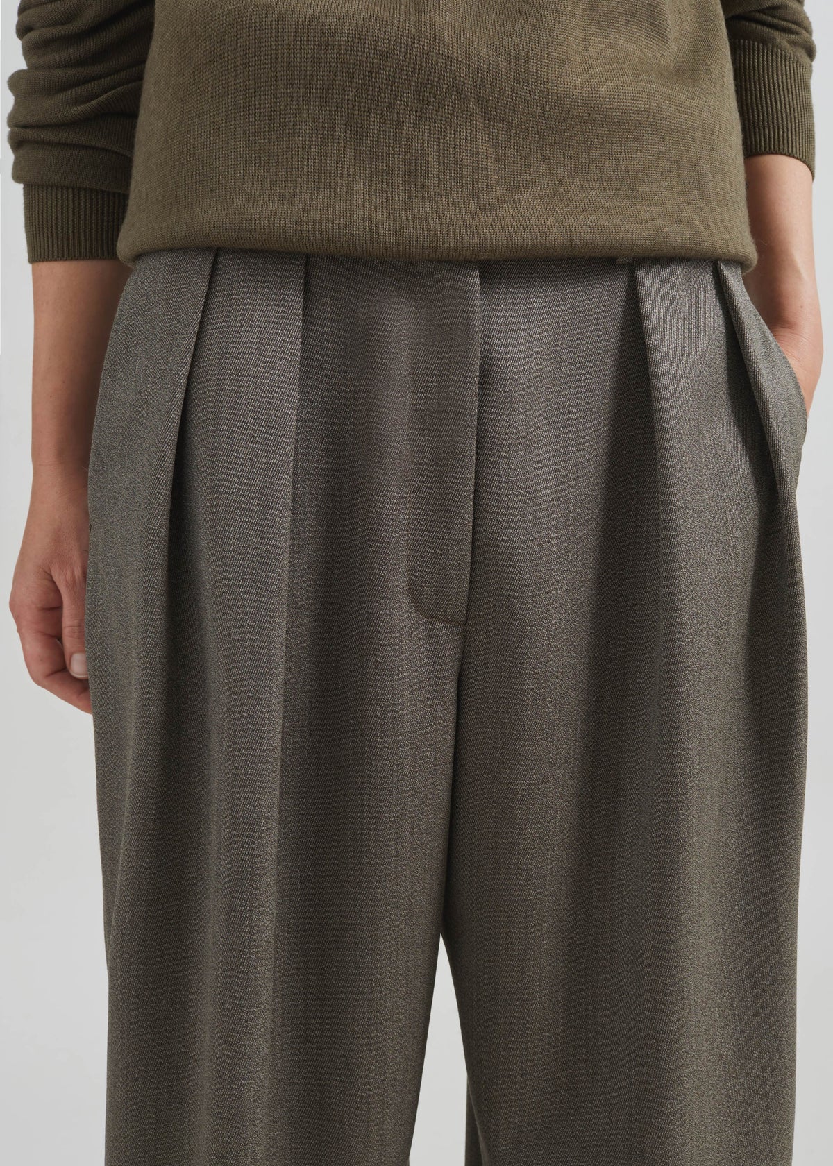 Finn Wool Elastic Pants - Beige Melange - 4