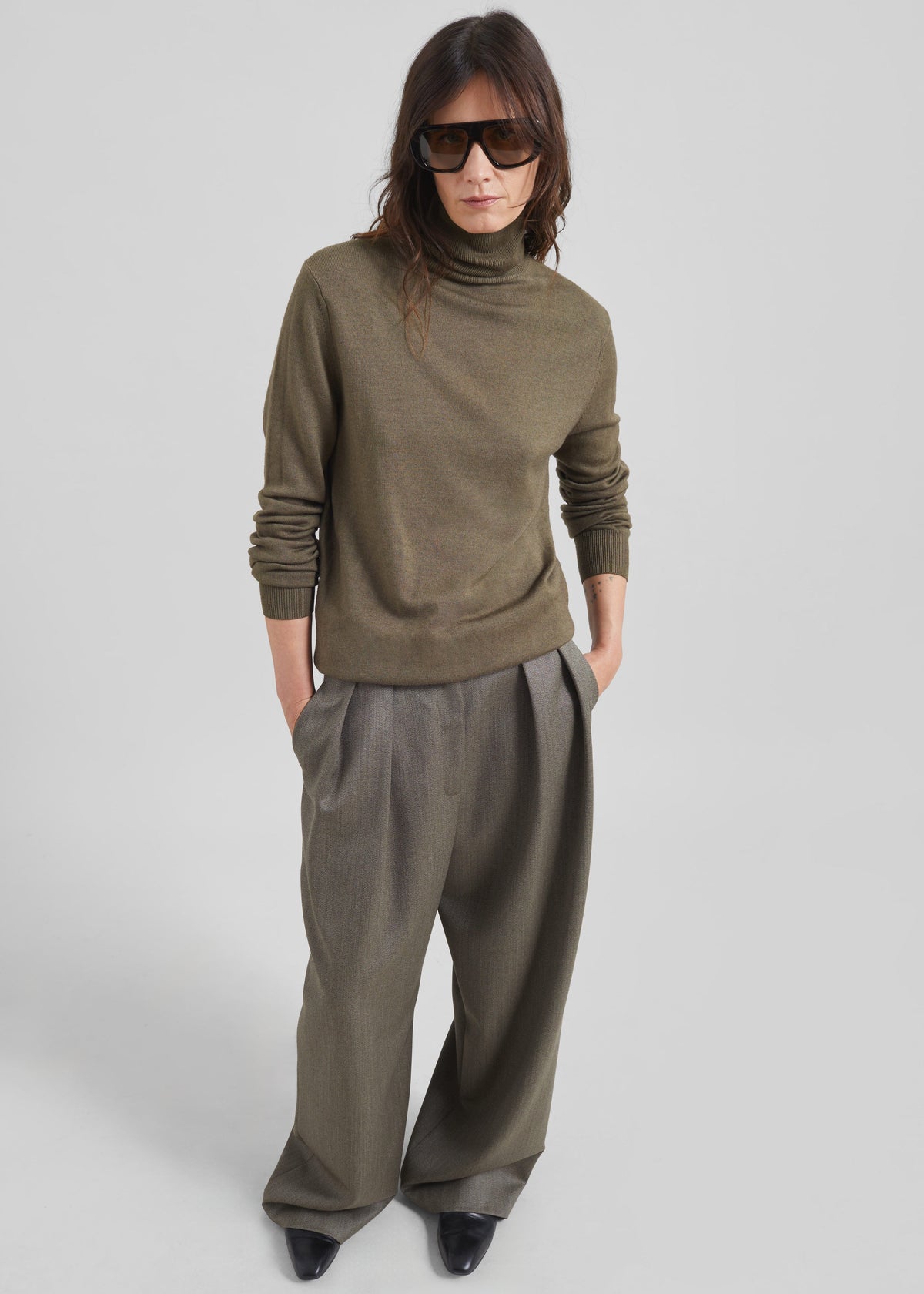 Finn Wool Elastic Pants - Beige Melange - 1