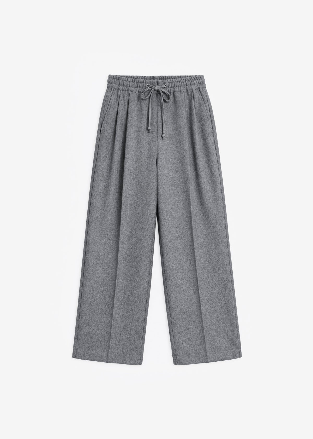 Finn Elastic Pleated Pants - Grey Melange