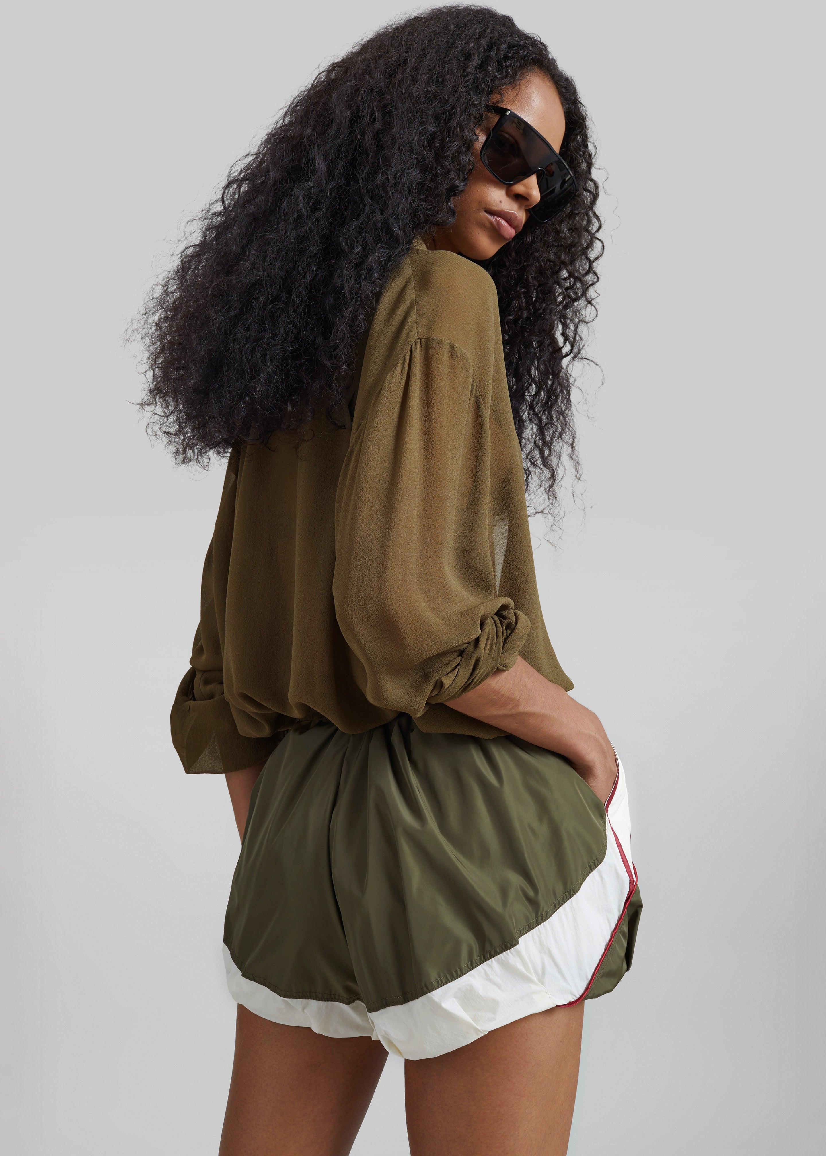 Fiorana Balloon Track Shorts - Olive - 6