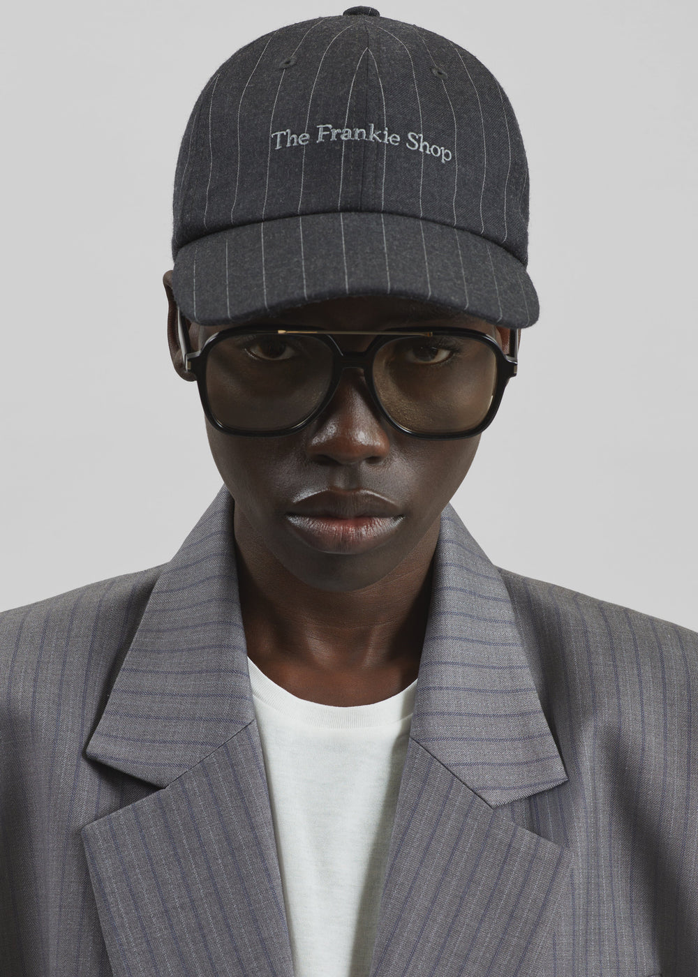 Frankie Baseball Cap - Charcoal/White Pinstripe - 1