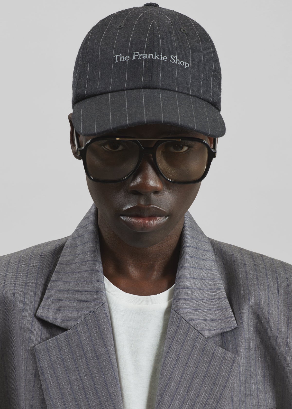 Frankie Baseball Cap - Charcoal/White Pinstripe - 2