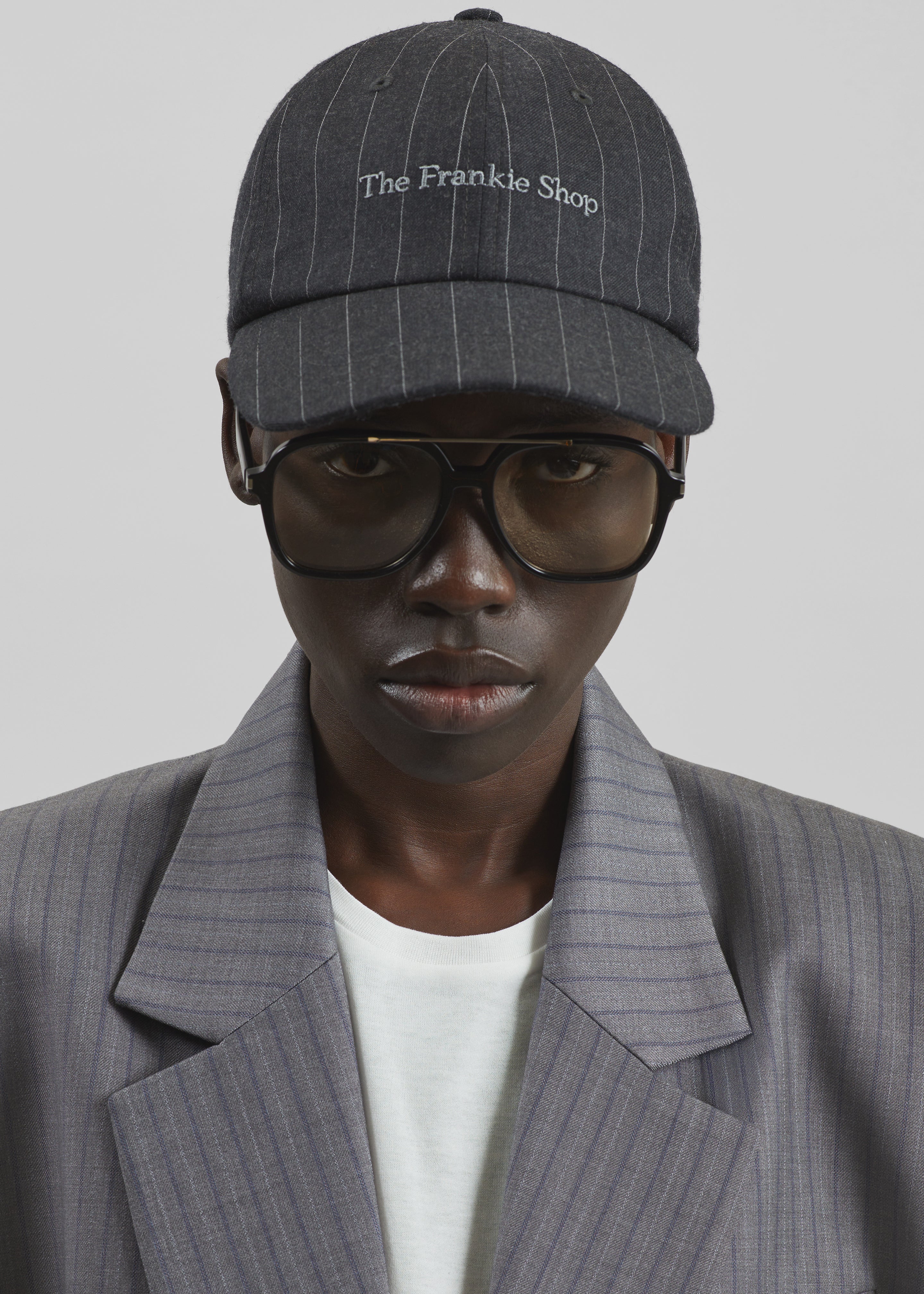 Frankie Baseball Cap - Charcoal/White Pinstripe - 2