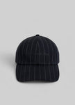 Frankie Baseball Cap - Black/White Pinstripe