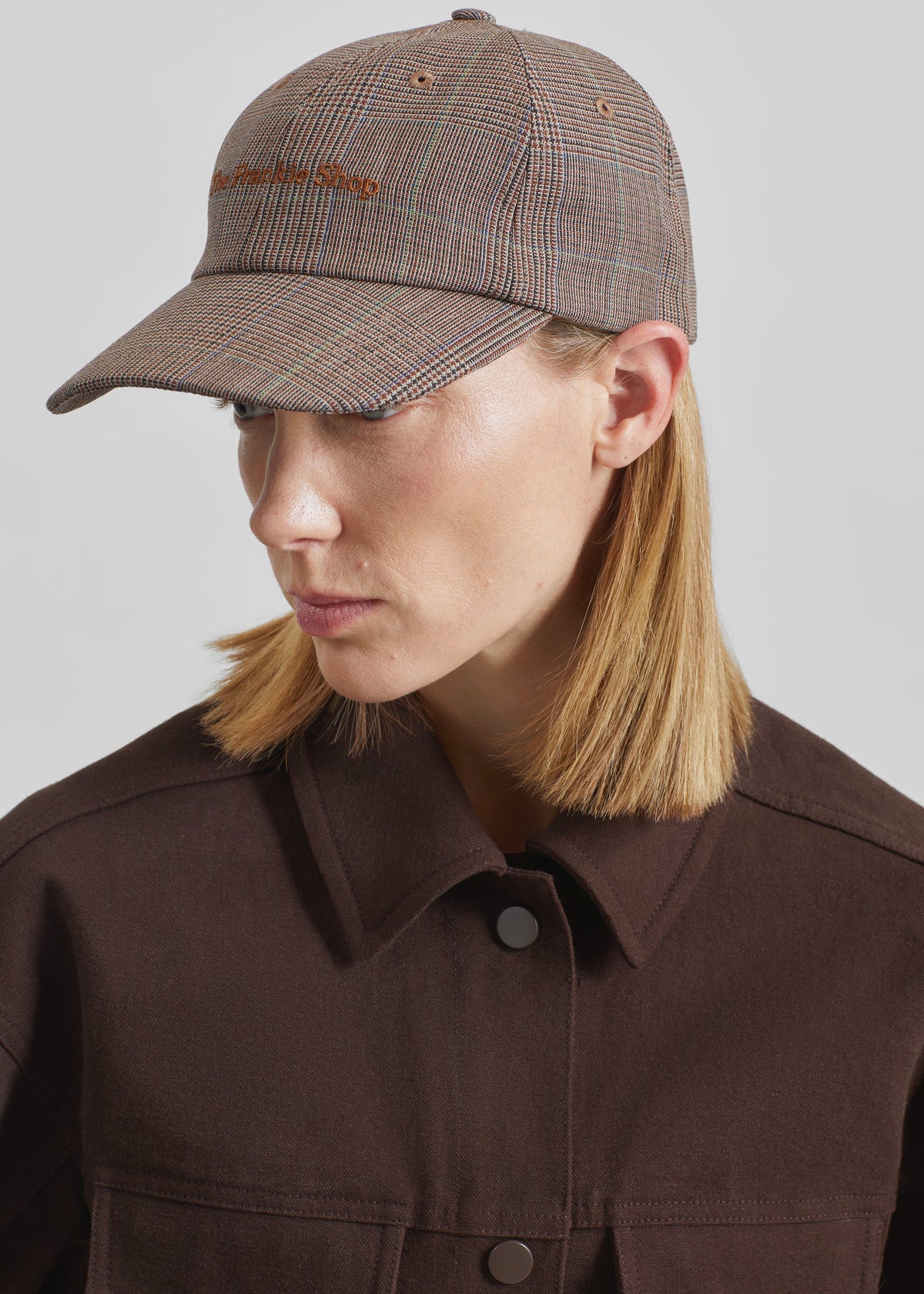 Frankie Baseball Cap - Brown Glen Plaid - 1